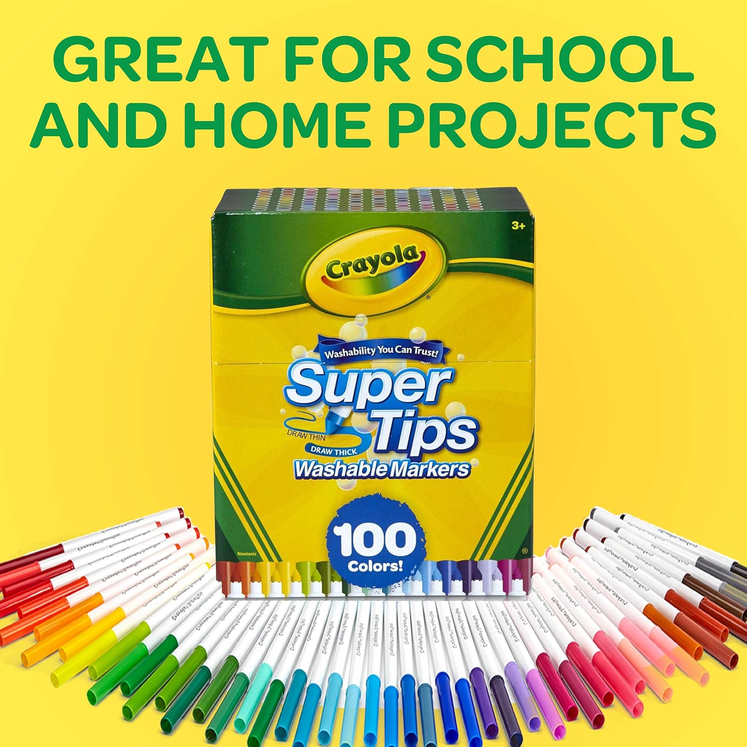Crayola Super Tips Washable Markers (Pack of 100, Multi-Colour) 13
