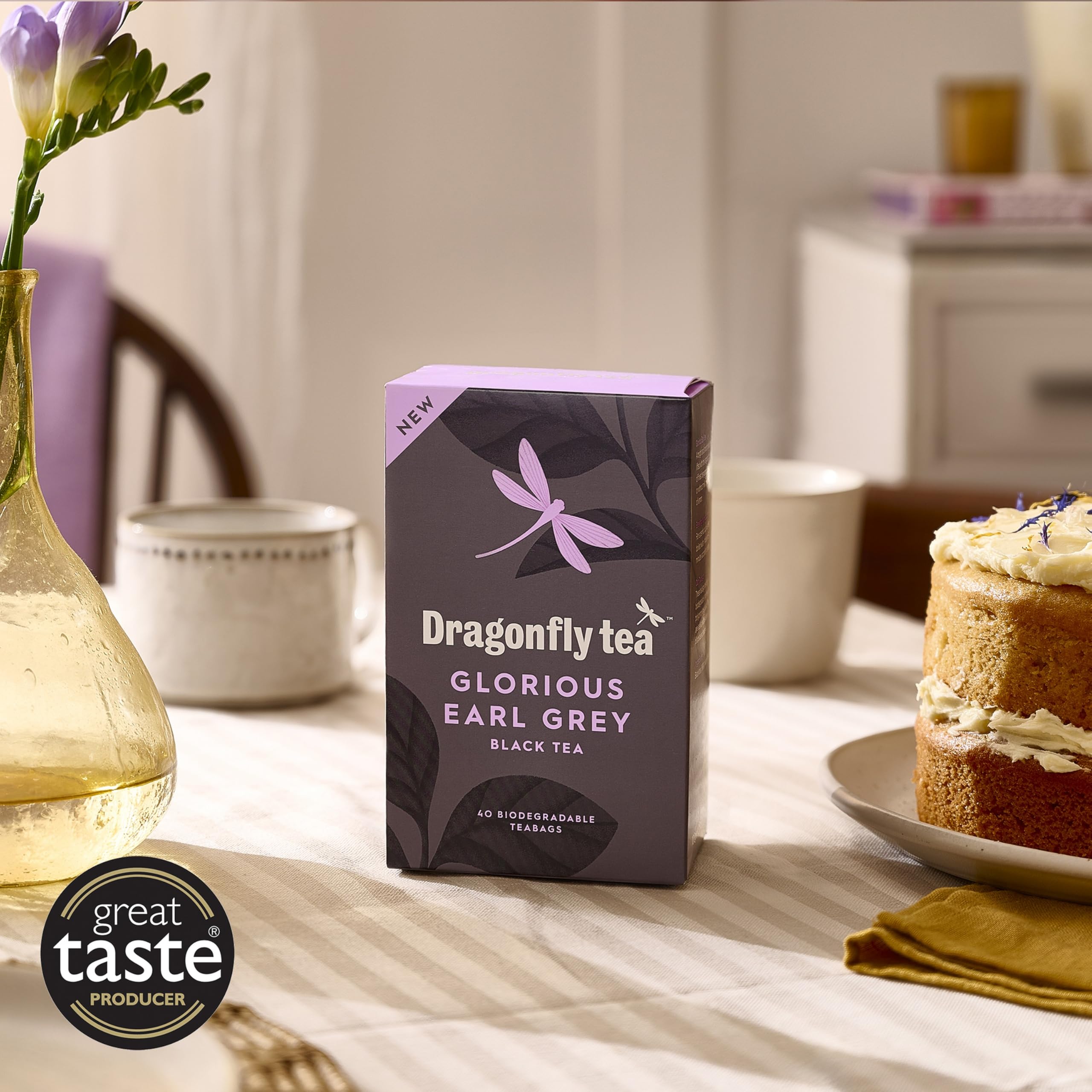 DRAGONFLY Organic Earl Grey Black Tea - 160 Biodegradable Tea Bags (4 x 40 Count) 2