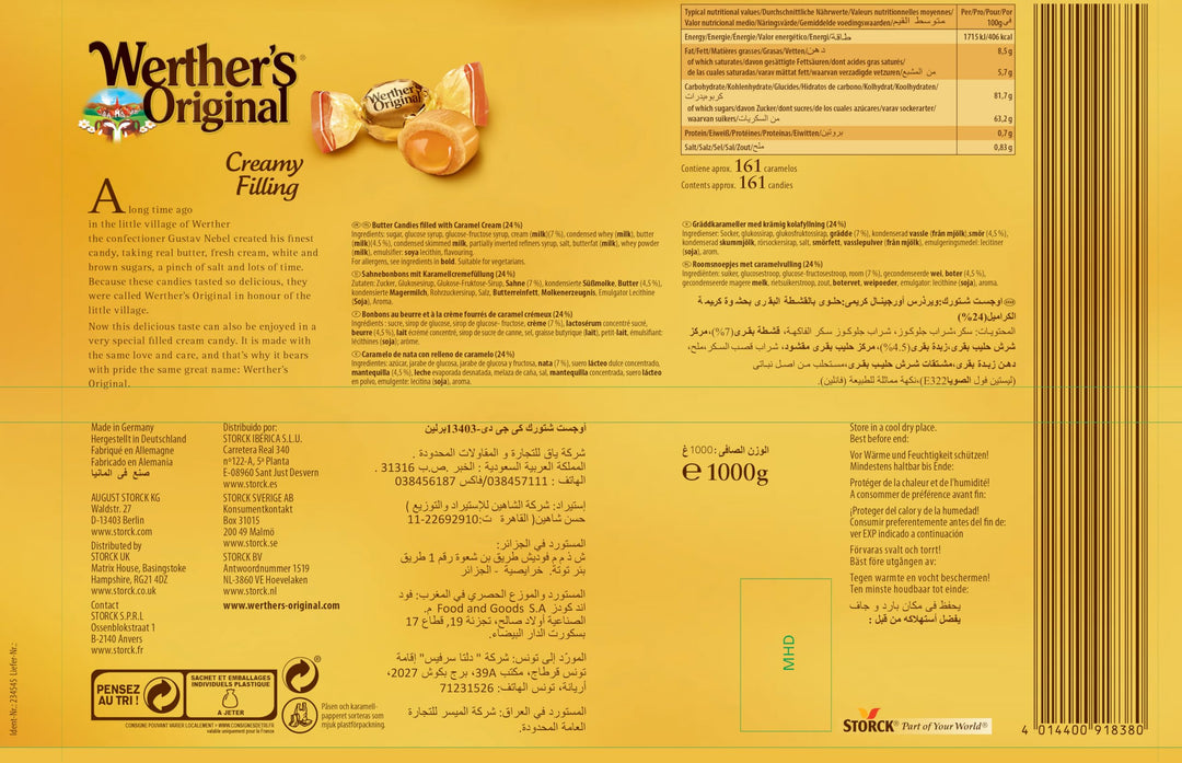 Werther's Original - Creamy Filling Sweets 1kg Sharing Bag