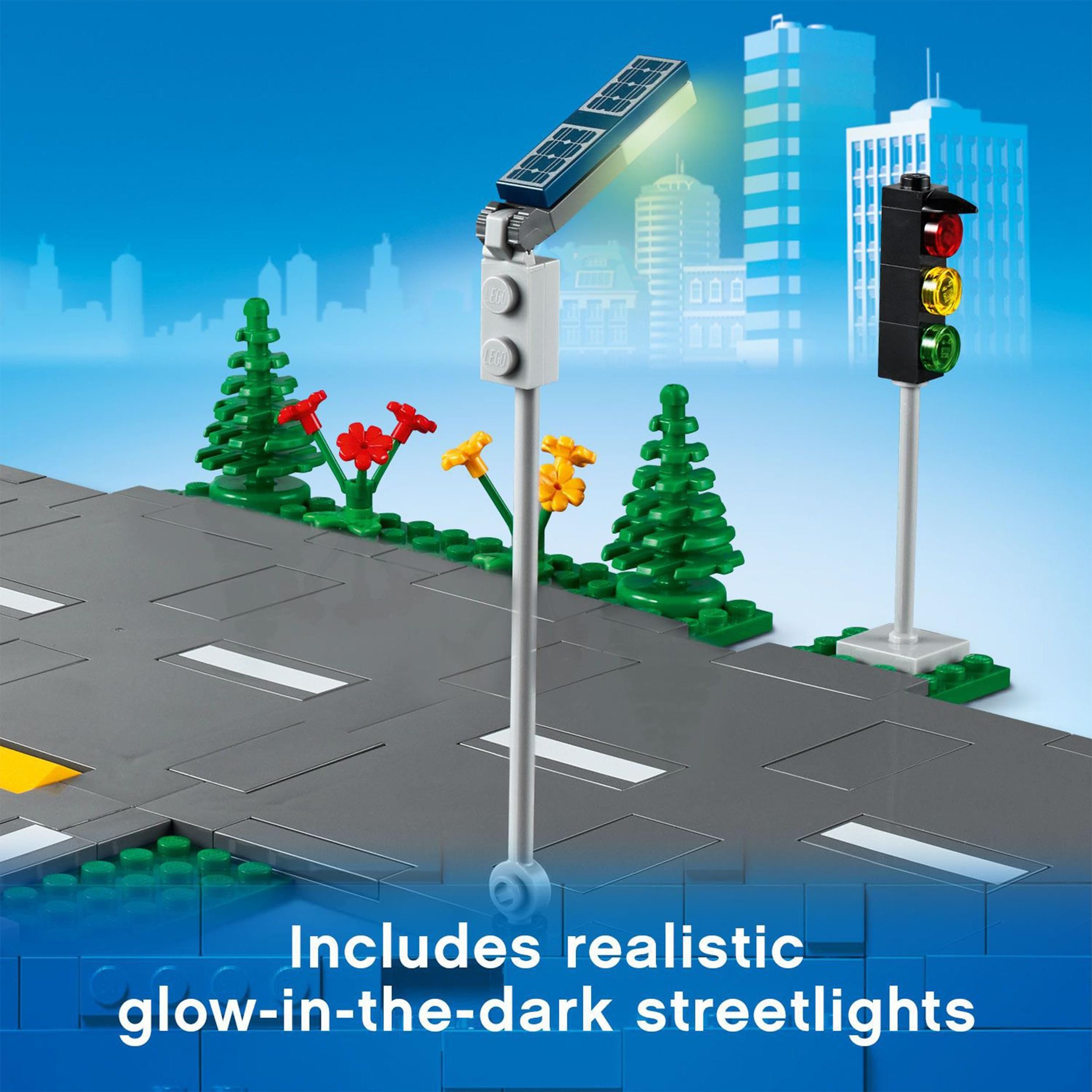 LEGO City Road Plates Building Set 60304 with Traffic Lights and Glow in the Dark Bricks | Ages 5+ 4