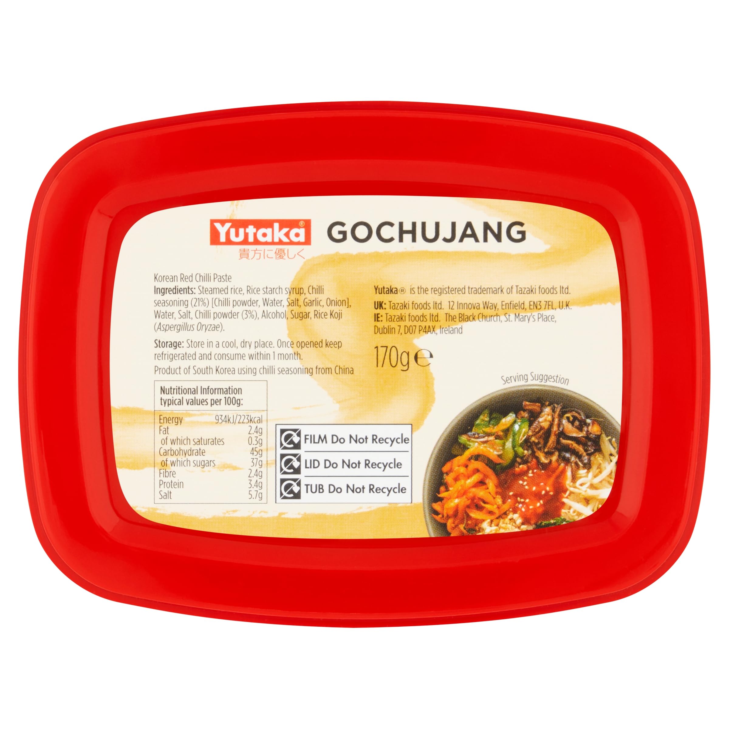 Yutaka Gochujang - Fermented Korean Red Chilli Paste | 170g | Vegan & Gluten-Free 1