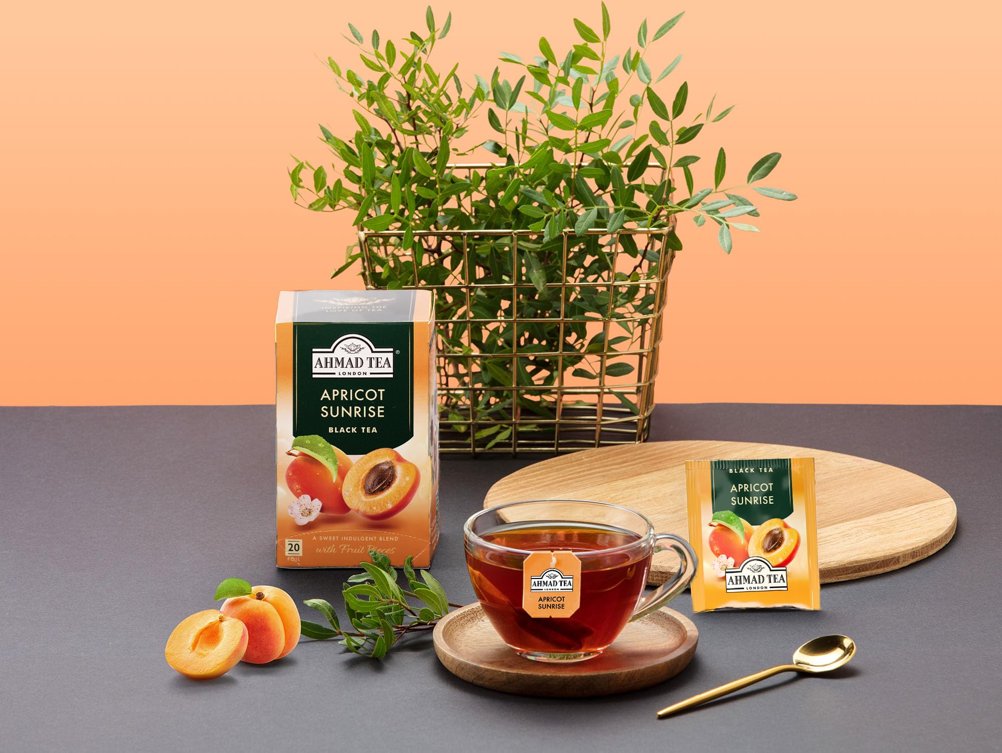Ahmad Tea Apricot Sunrise Fruit Black Tea | 20 Teabags | Black Tea with Apricot Flavoring 2
