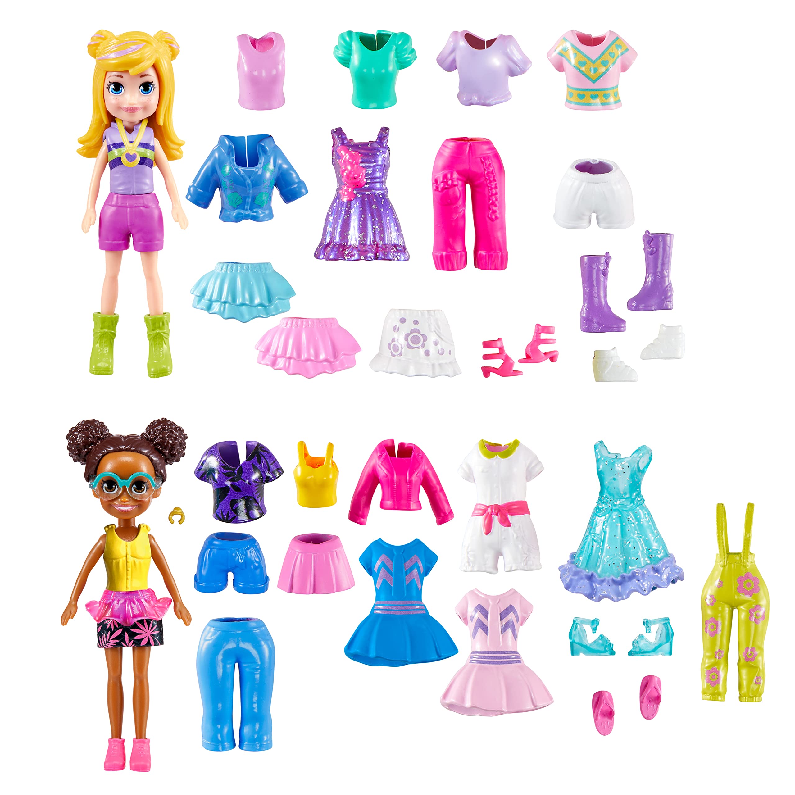 Polly Pocket Sparkle Cove Adventure Dolls & Fashion Playset - 48-Piece Set with 4 Dolls & Clothes for Ages 4+ 2