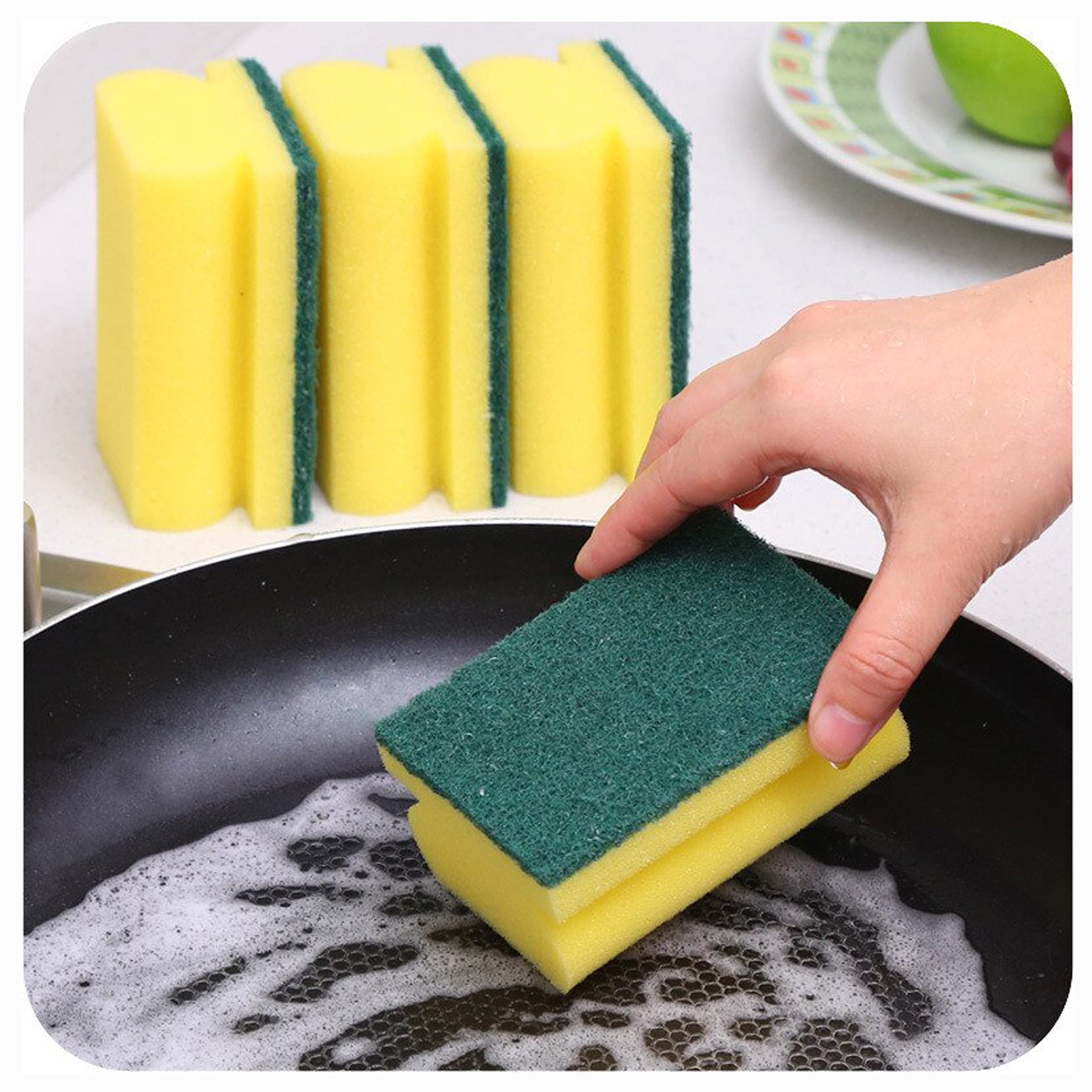 Proff Handgrip Sponge Scourer - High Density Foam, Extra Thick, Pack of 10 1