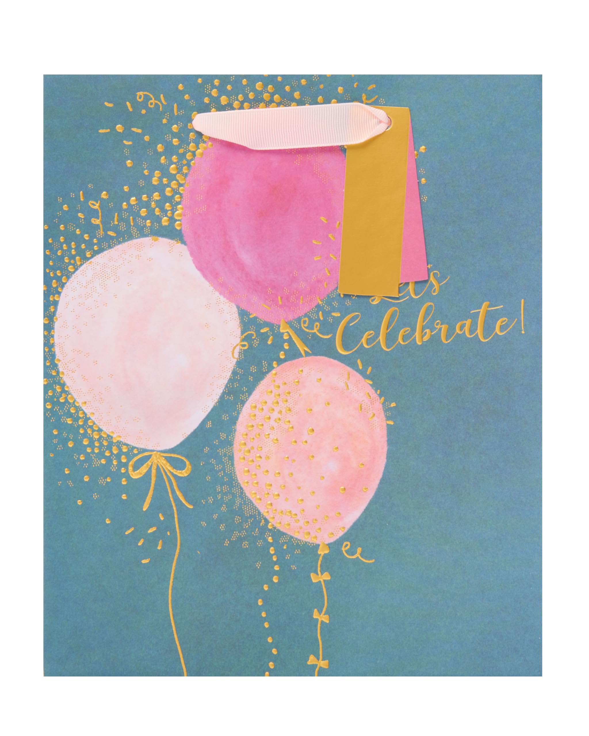 UK Greetings Celebratory Balloon Gift Bag for Her | Medium Size | Foil Finish | 19cm x 22.9cm x 8.9cm 5