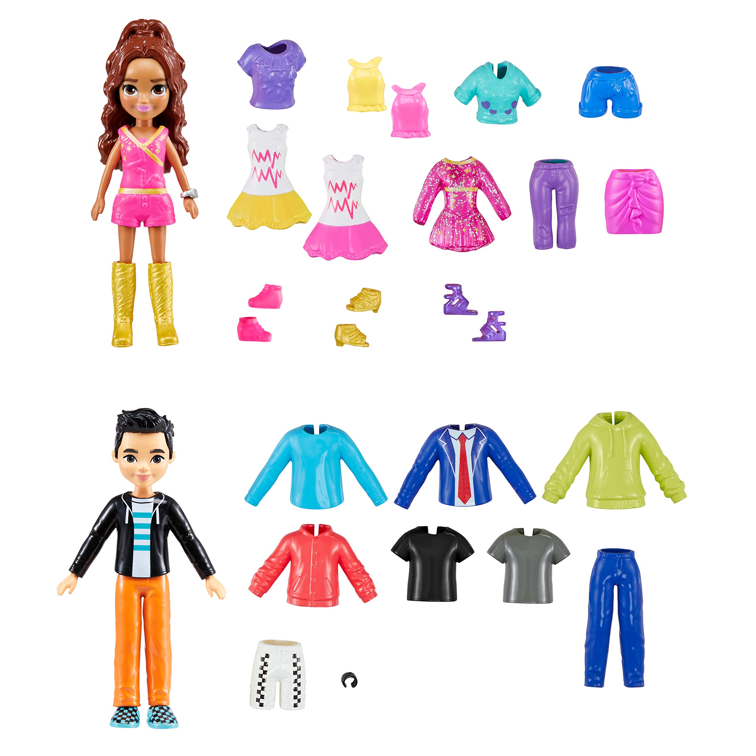 Polly Pocket Sparkle Cove Adventure Dolls & Fashion Playset - 48-Piece Set with 4 Dolls & Clothes for Ages 4+ 4