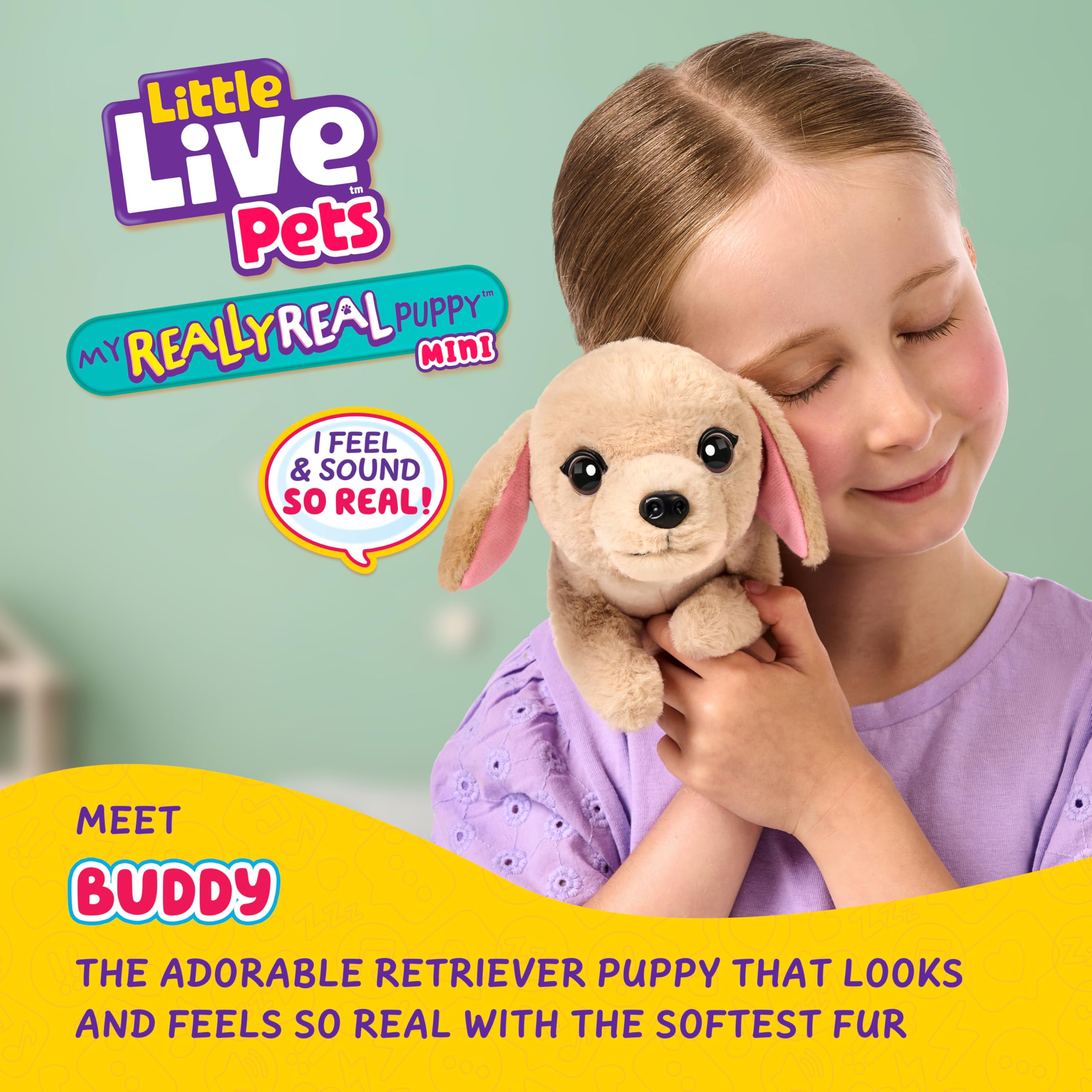 Little Live Pets My Really Real Puppy Minis - Buddy the Retriever Interactive Plush Toy | Mini Size