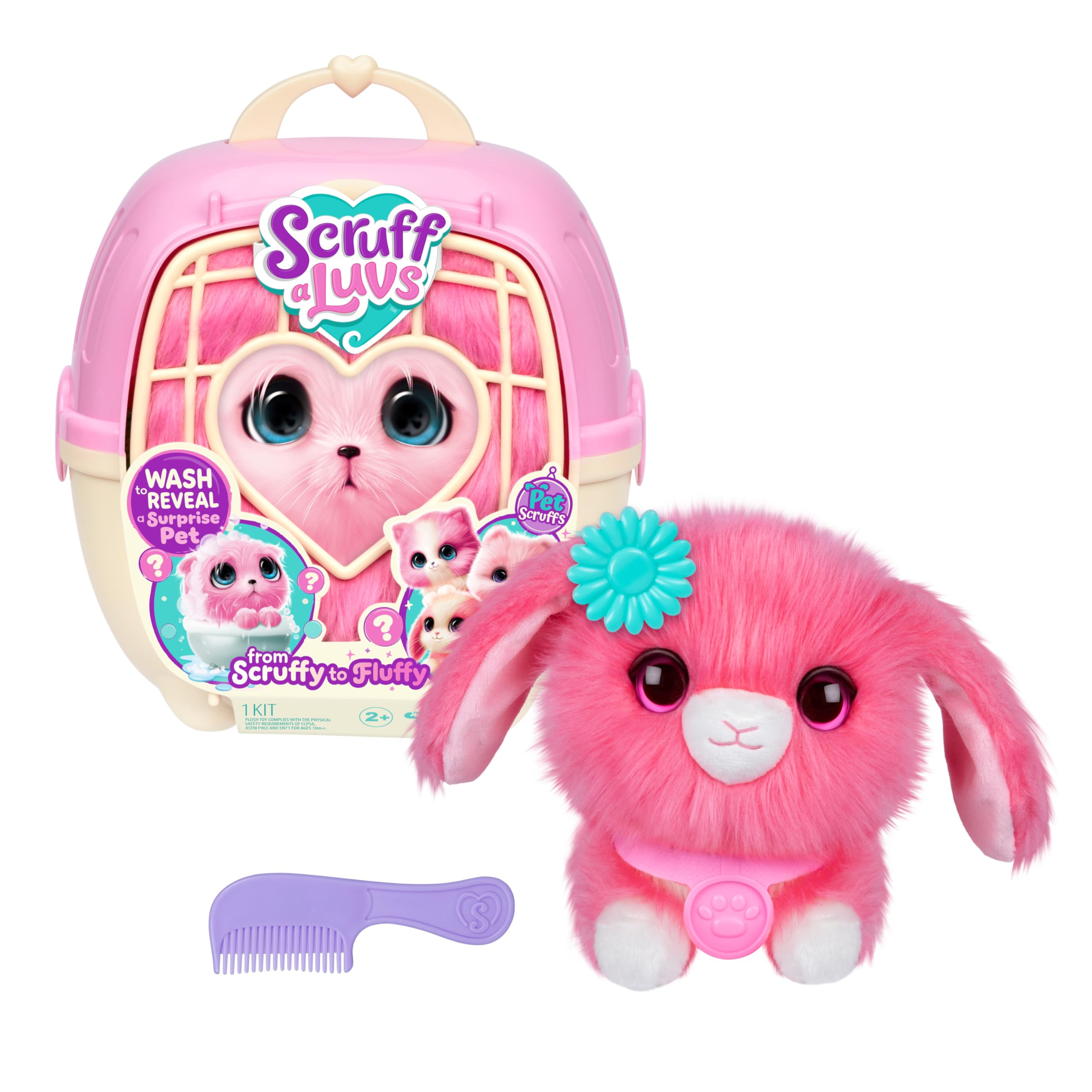 SCRUFFALUVS Mystery Pet Scruffs Plush Toy - Wash to Reveal Surprise Pet | 7.5 Inches 1