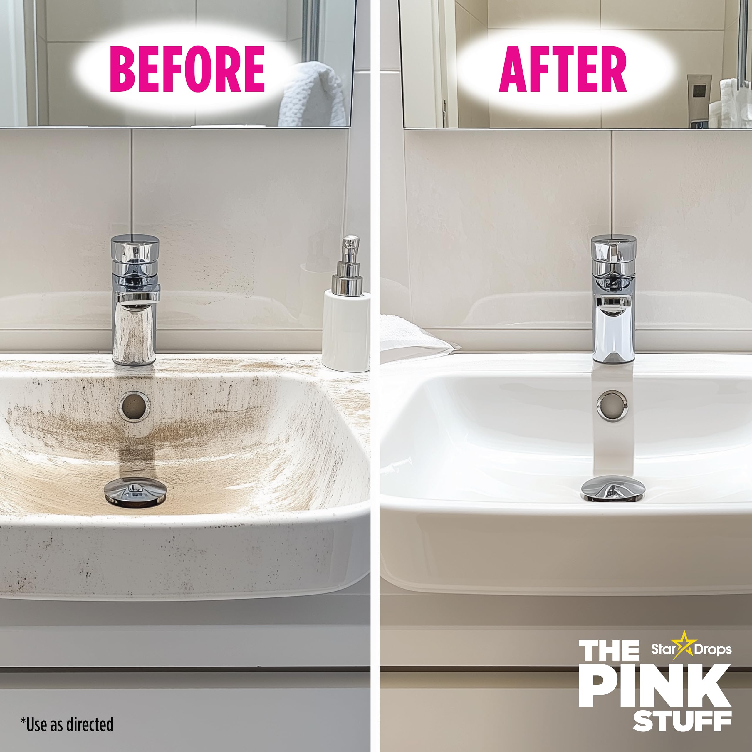 Stardrops The Pink Stuff Platinum Bathroom Foam Cleaner Spray 750ml - Limescale & Soap Scum Remover 8