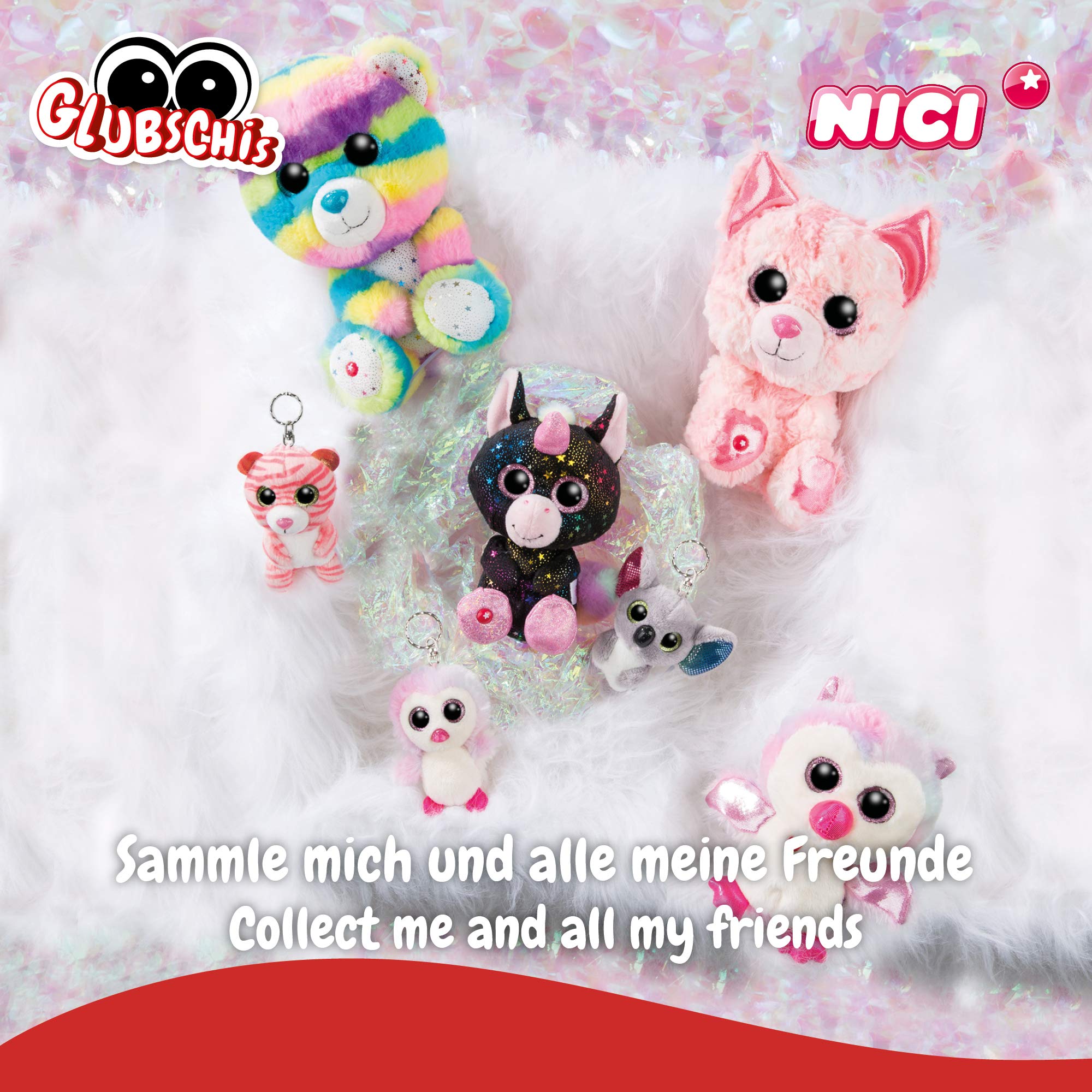 NICI 46316 Cuddy Soft Toy Glubschis Unicorn Vita-Mi 15cm, Black/Multi-Coloured P 8