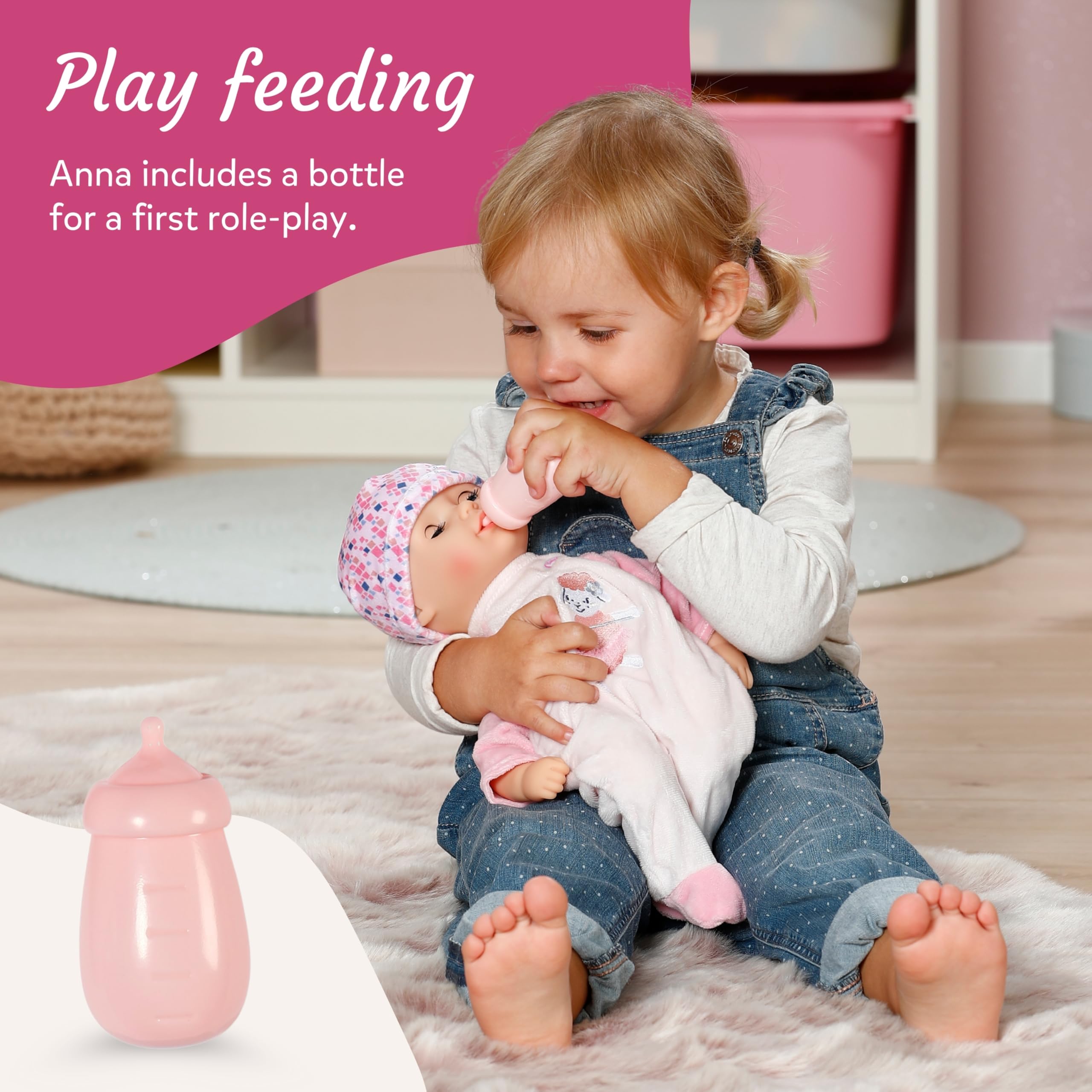 Baby Annabell Anna Rose - 36 cm Soft Baby Doll for Toddlers with Pink Romper & Sleeping Eyes 10