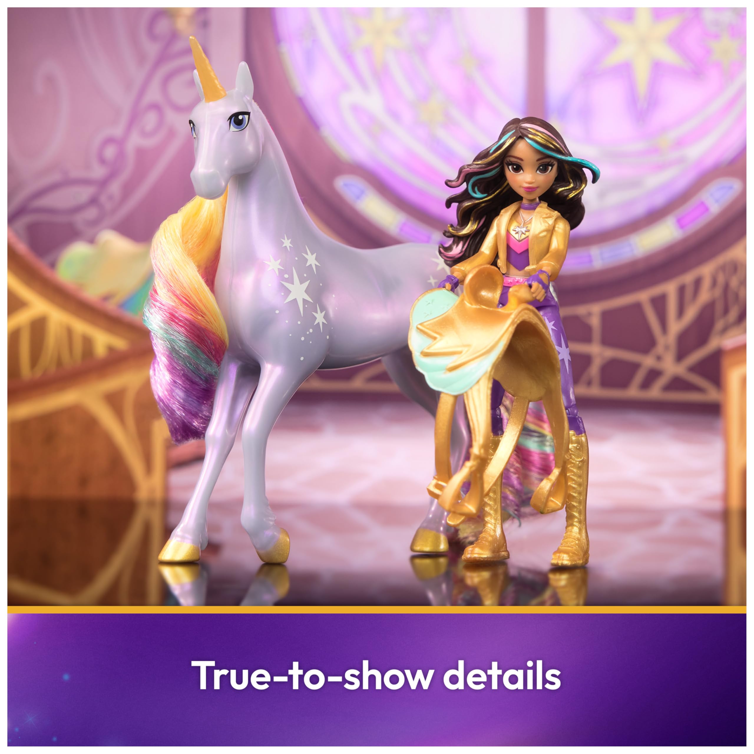 Unicorn Academy Sophia & Wildstar Playset with 2 Riding Accessories and Hair Styling Tool | Ages 4+ 3