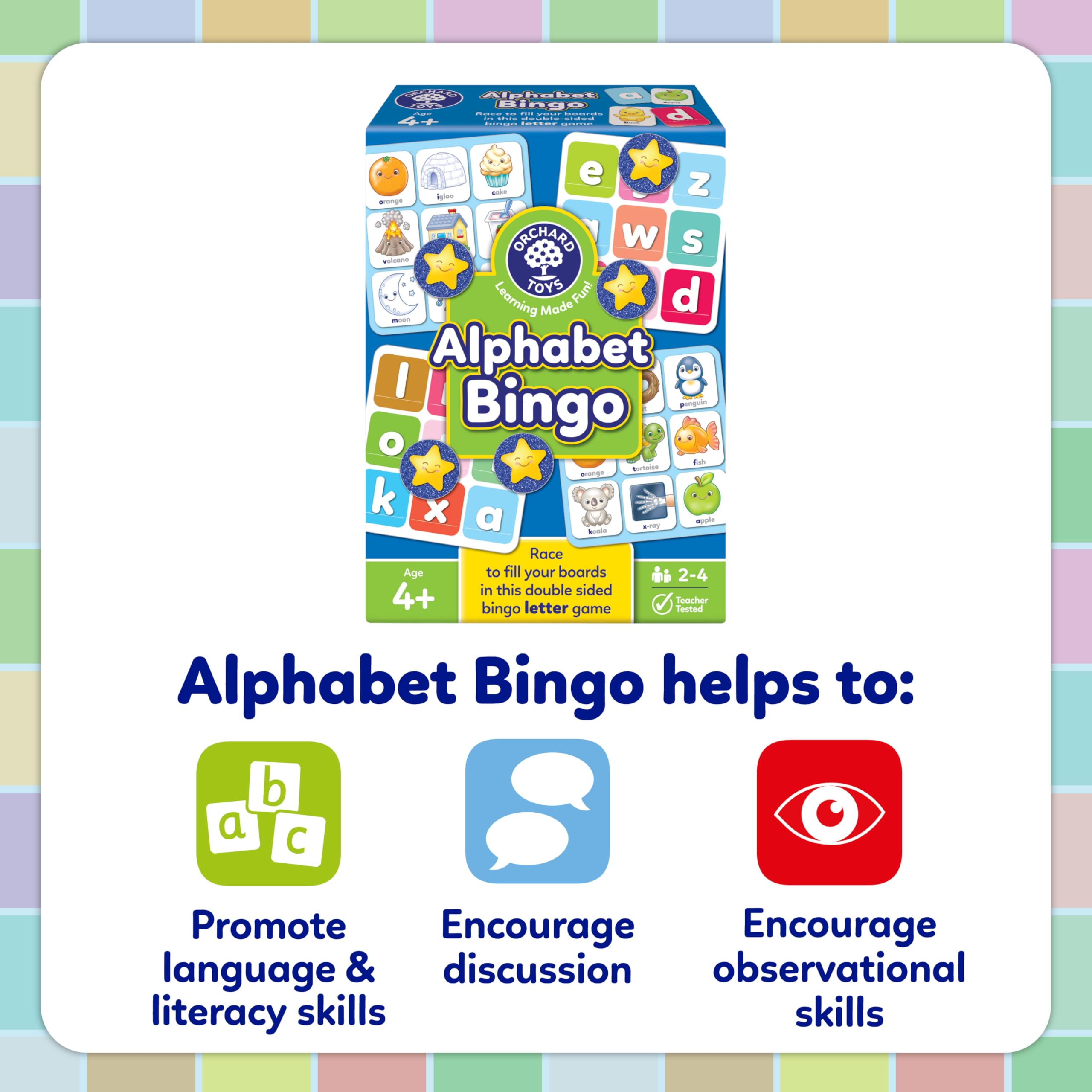 Orchard Toys Alphabet Bingo Educational Early Learning Game for Ages 4+ | Multicolor 5