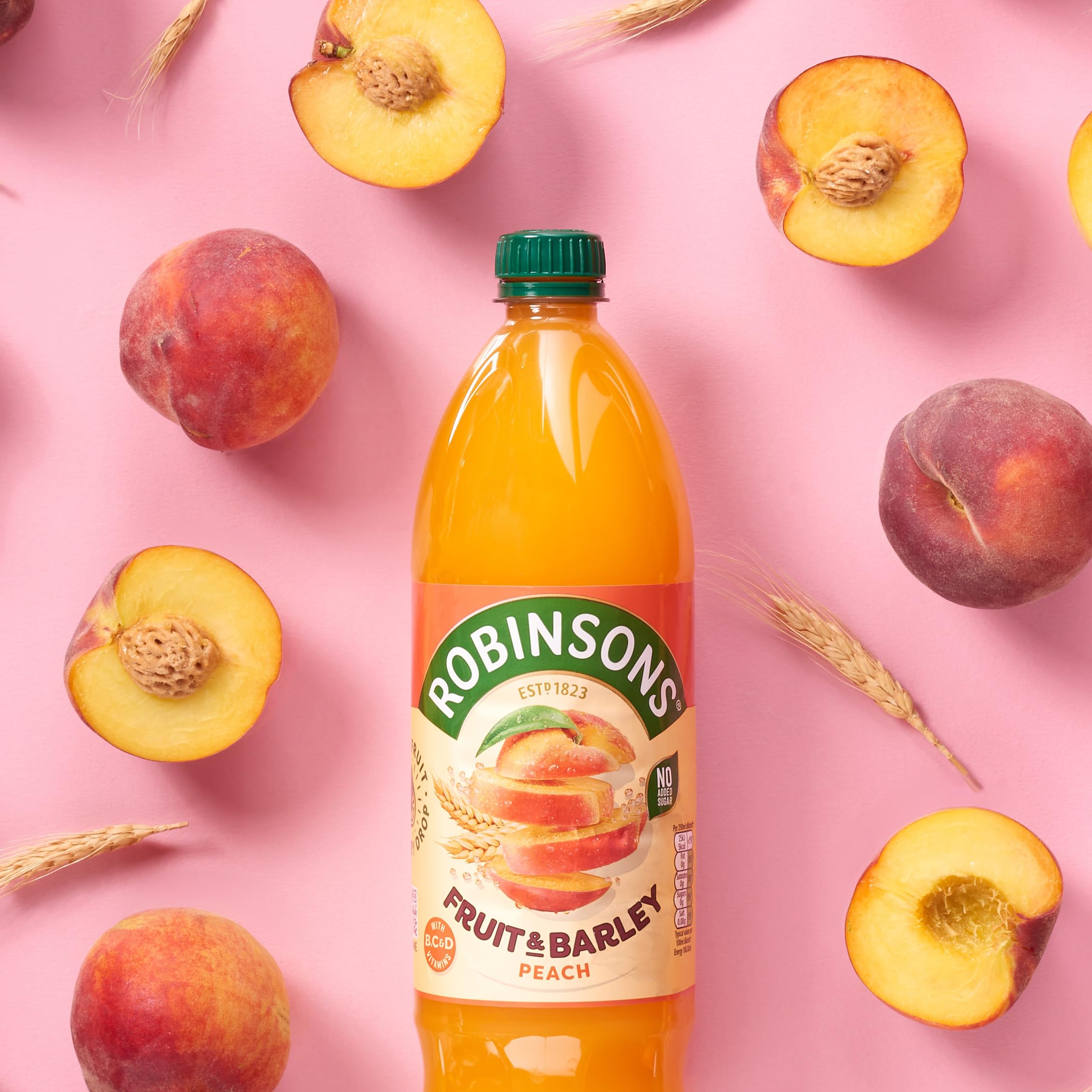 Robinsons Fruit & Barley Peach Squash - No Added Sugar, Low Calorie | 1 L 5