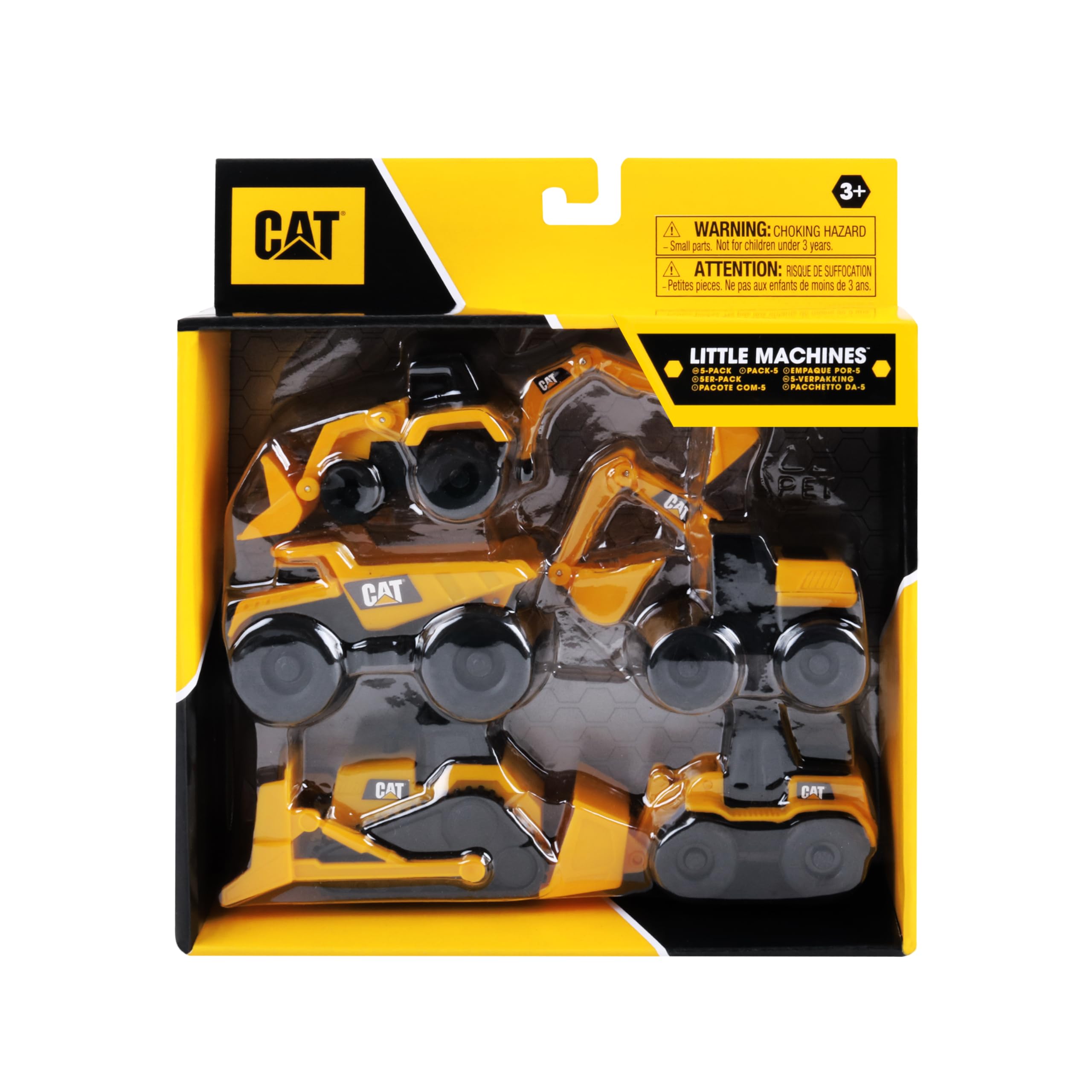 CAT Construction Little Machines 5-Pack - 3" Mini Vehicles for Kids 2+ 15