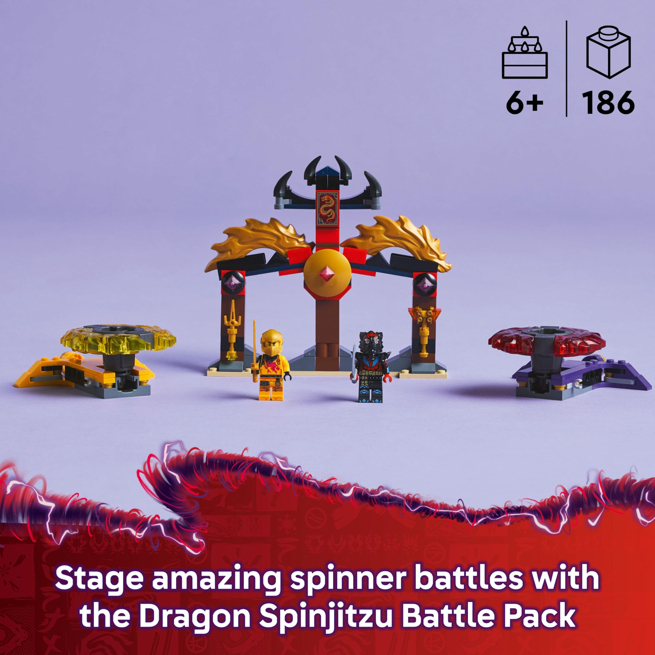 LEGO NINJAGO Dragon Spinjitzu Battle Pack Set 71826 with 2 Minifigures and Launchers | Ages 6+