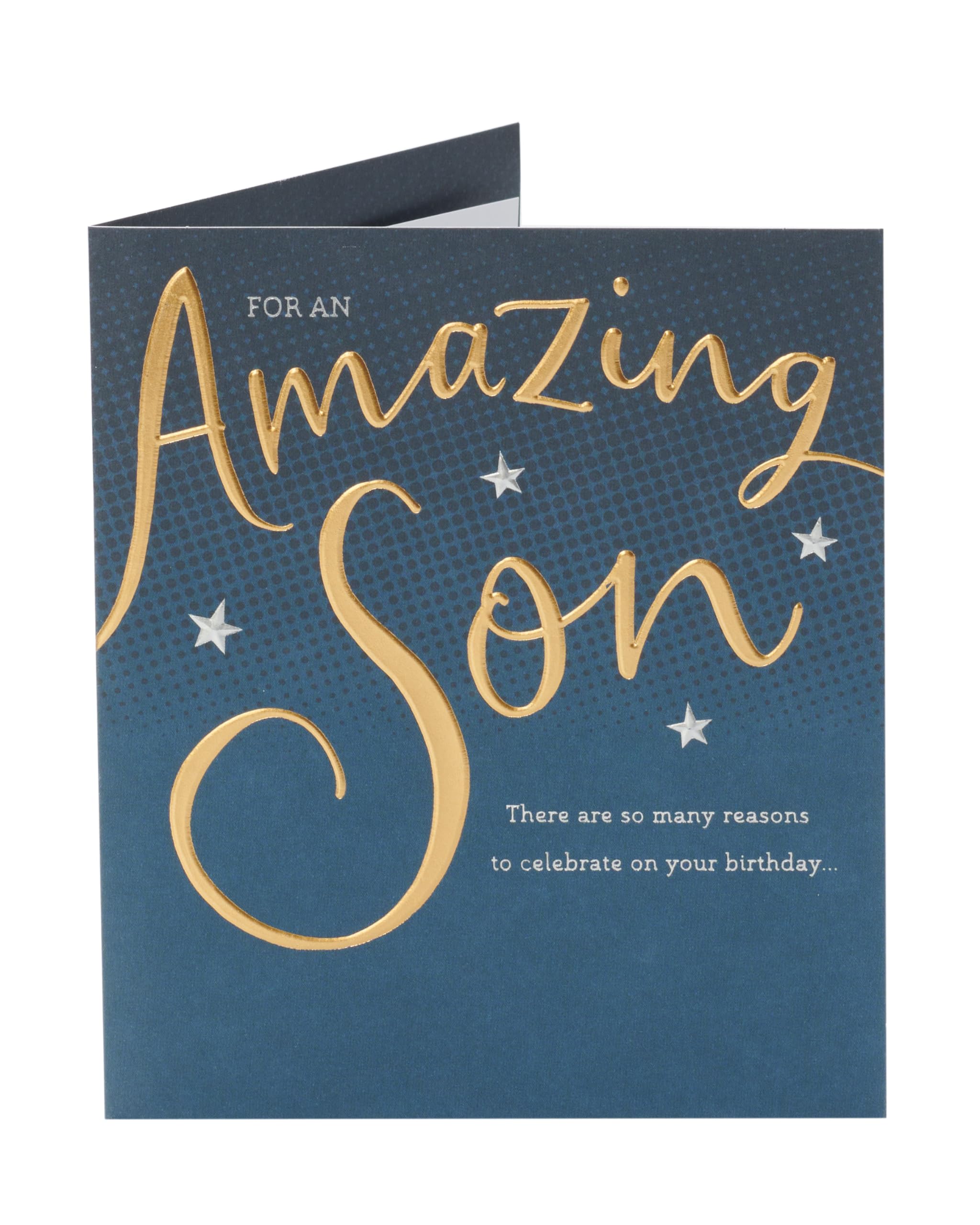 UK Greetings Birthday Card for Son | Gold & Iridescent Foil Detailing | 165 x 190 mm 5