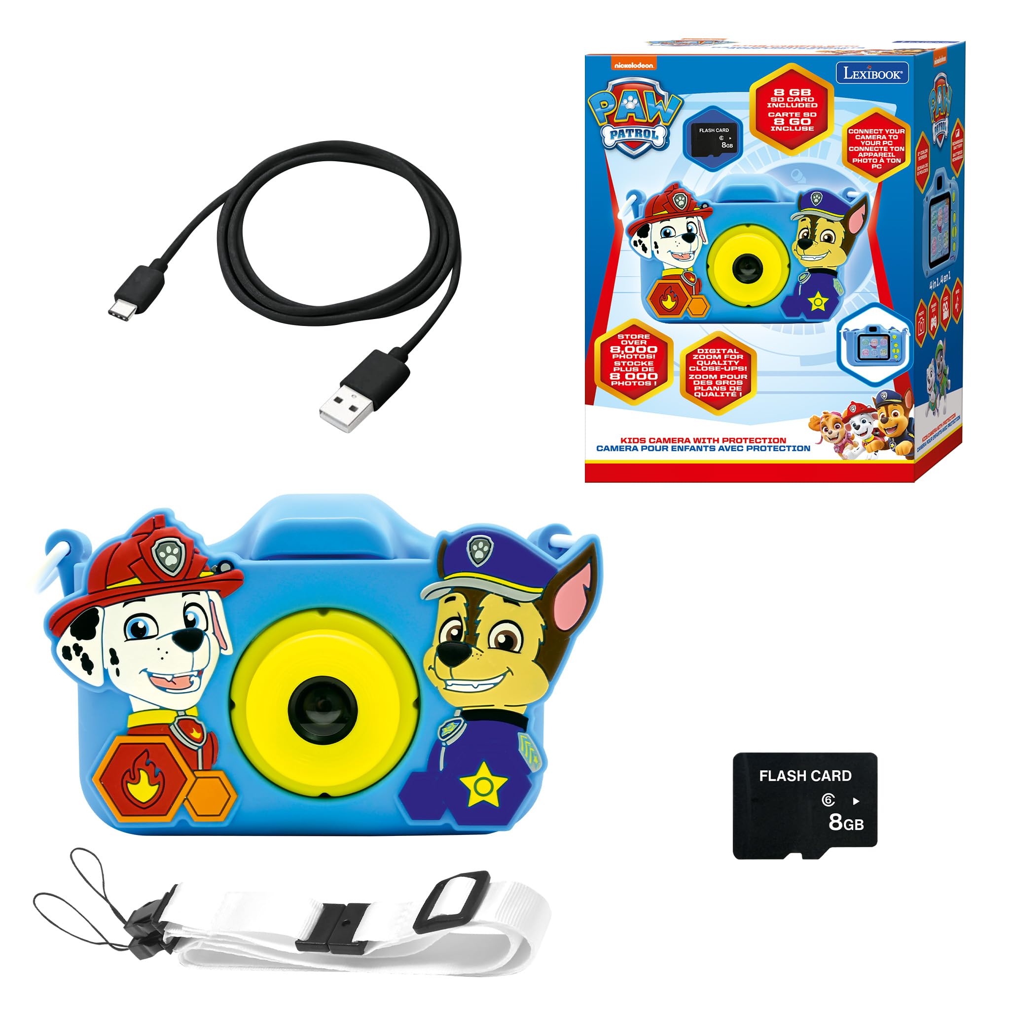 Lexibook DJ078PA Paw Patrol 4-in-1 Digital Camera for Kids - Chase & Marshall Design