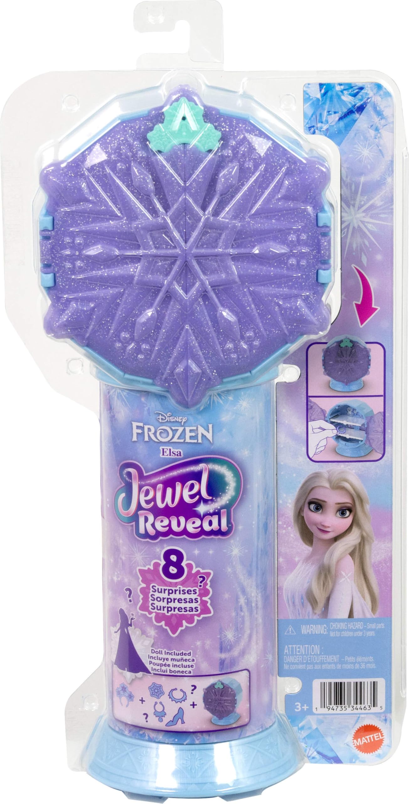 Mattel Disney Frozen Elsa Fashion Doll with 8 Surprises & Accessories | 12.5 inches | JJY36 6