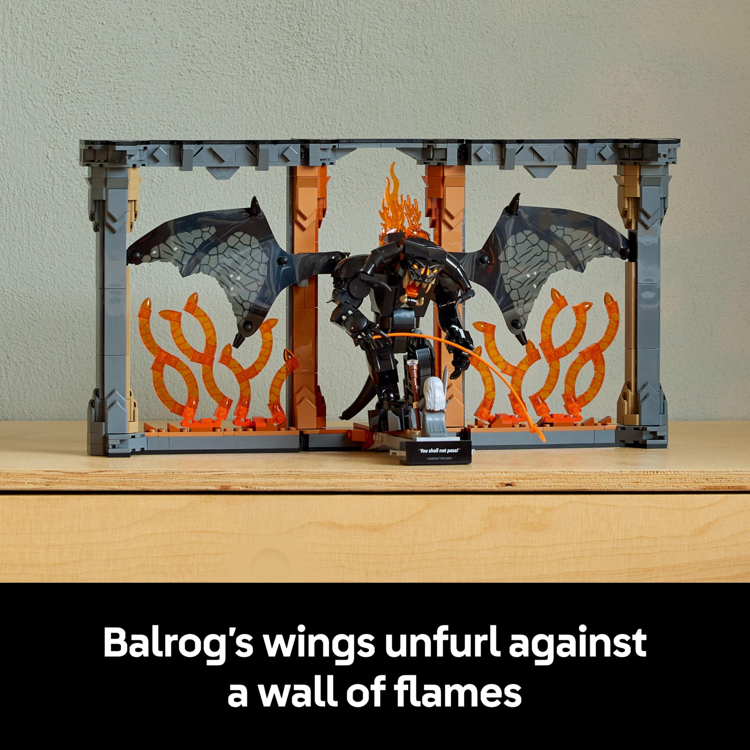 LEGO Icons The Lord of the Rings: Balrog Book Nook - Building Set for Adults