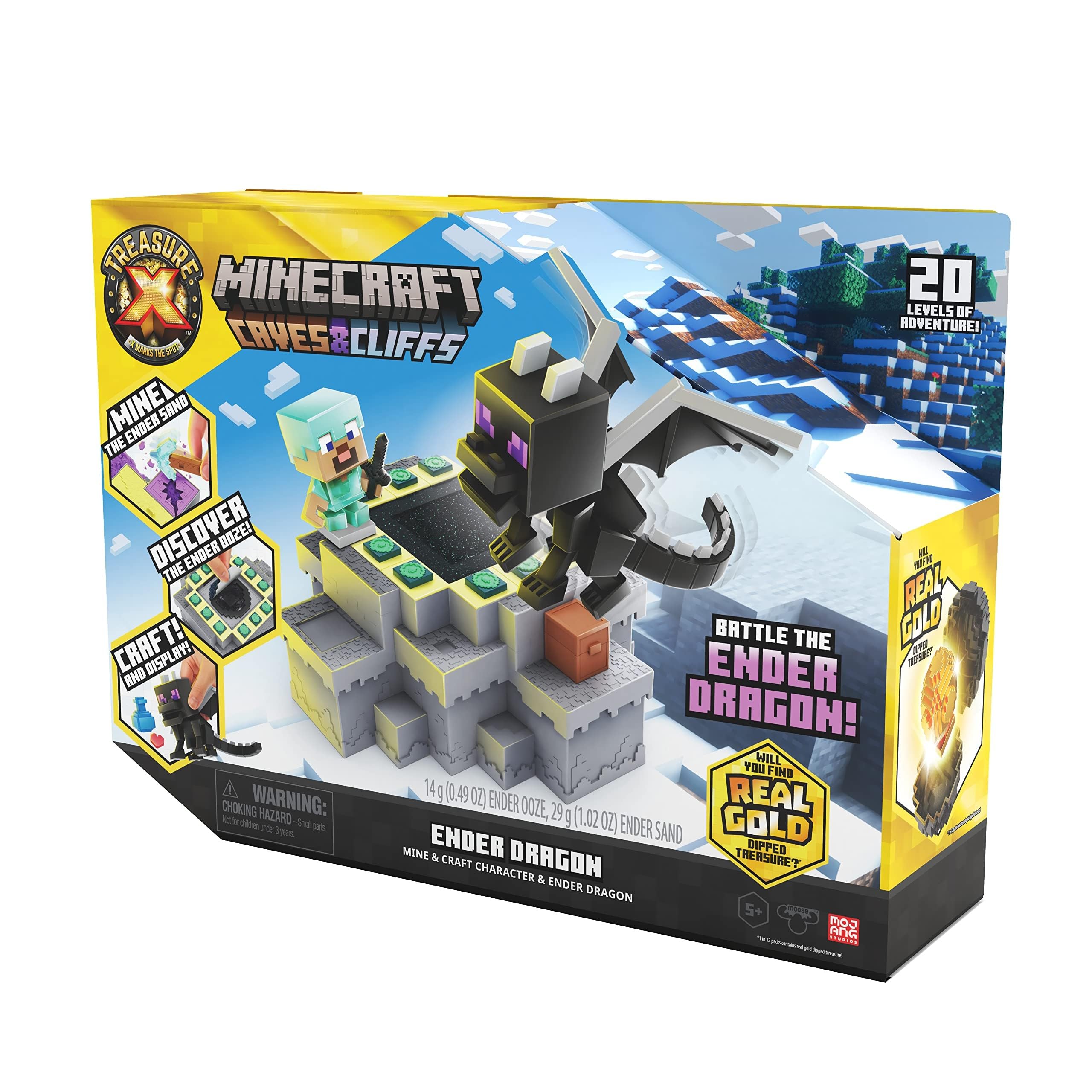 Akedo Treasure X Minecraft Caves & Cliffs - Ender Dragon Mine & Craft Playset