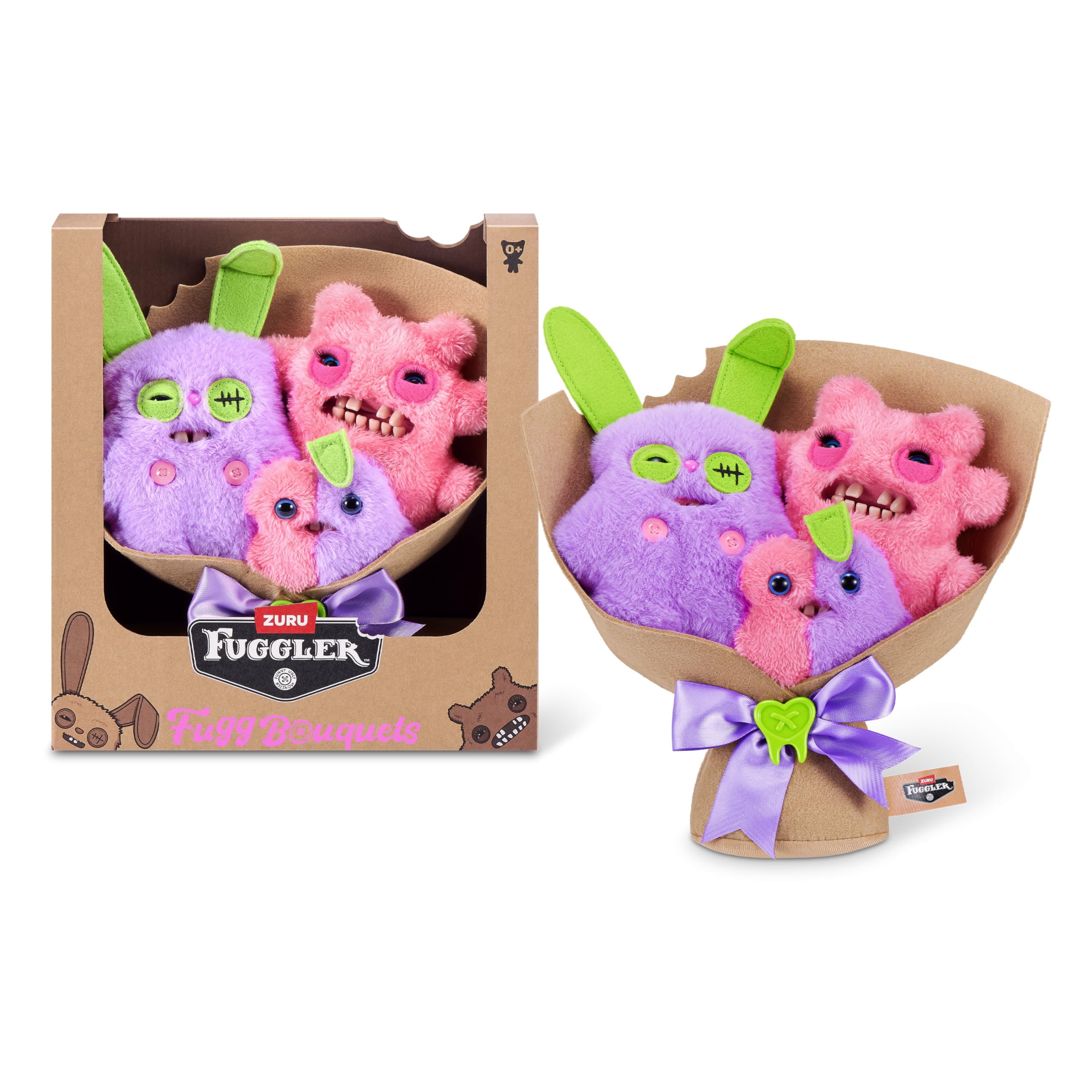 Fuggler Soft Dolls - 2 x 9 inch & 1 x 3.5 inch Collectible Plush Set | Multicolor | Polyester