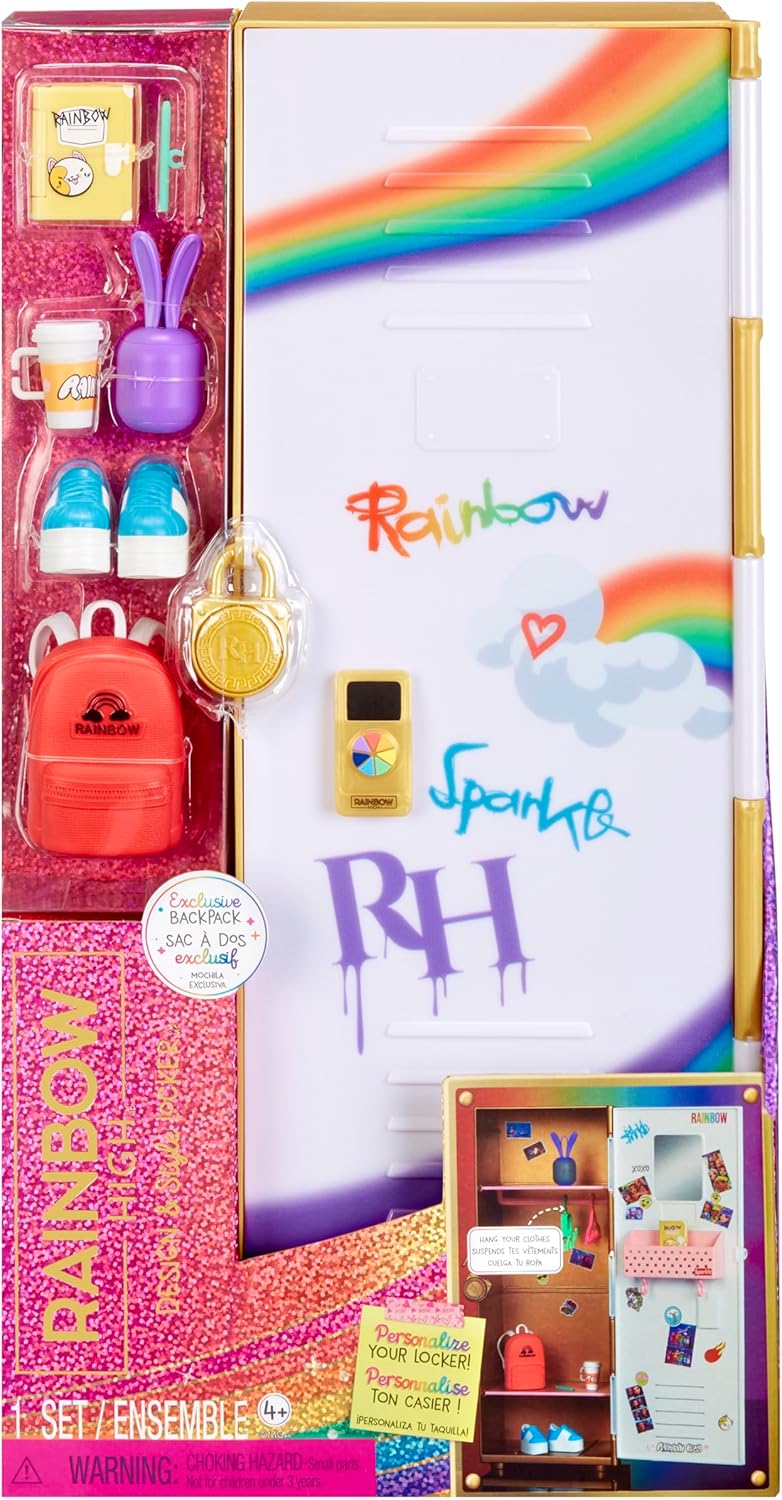 Rainbow High Design & Style Locker Playset - Fashion Doll School Locker with Accessories 1