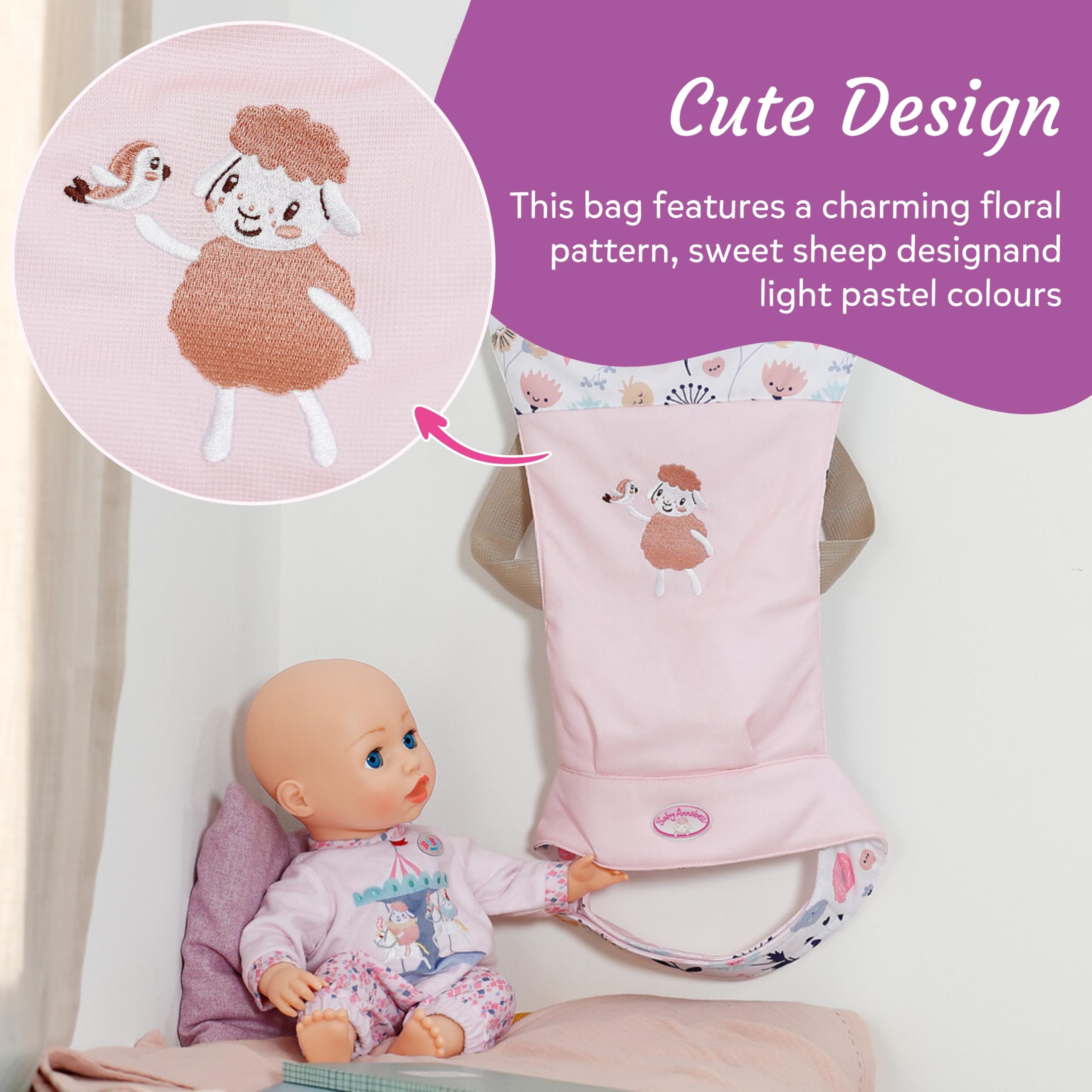 Baby Annabell Baby Doll Carrier - Adjustable Front & Back Doll Accessory for 36-43cm Dolls 13