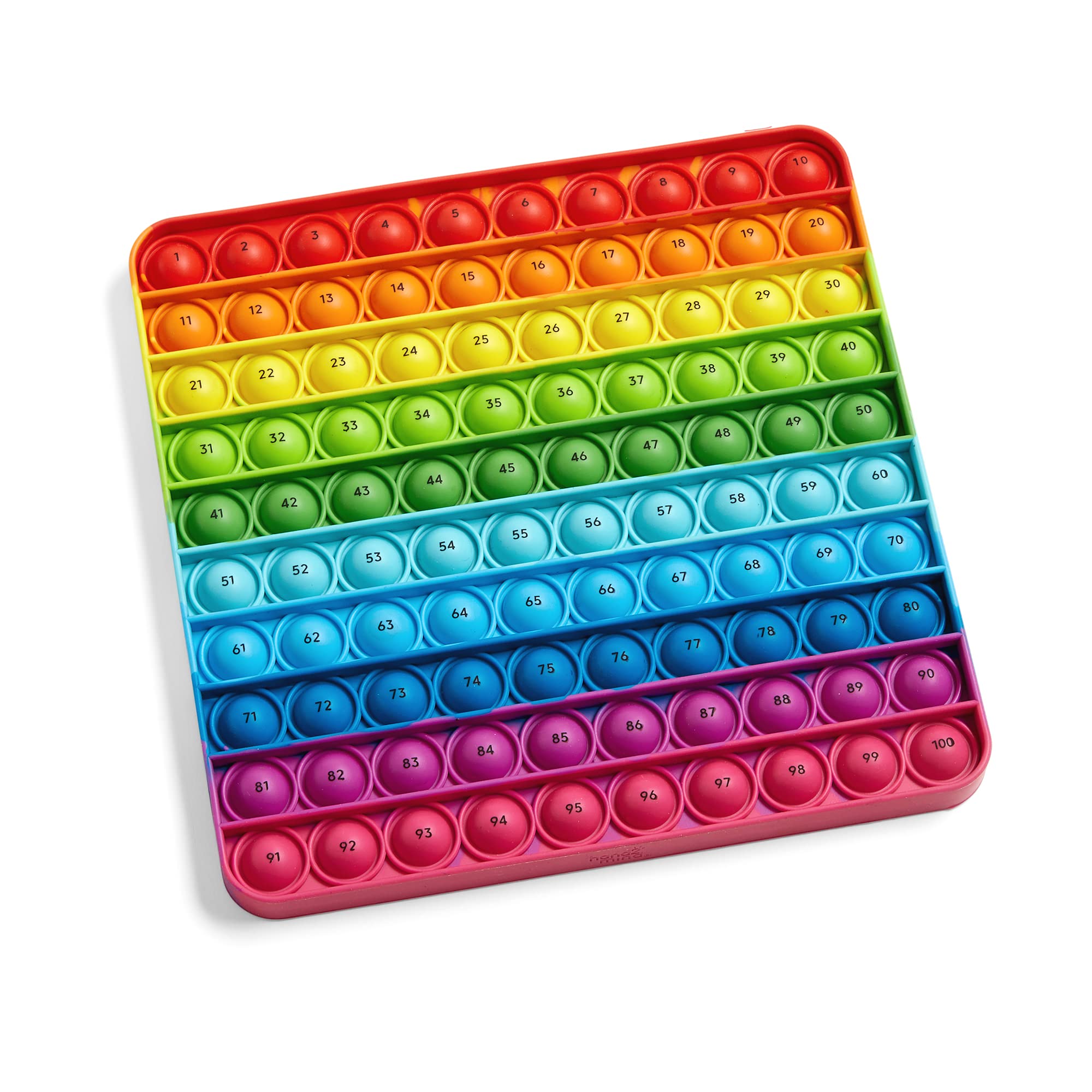 hand2mind Learning Resources Hundred Board Sensory Bubble Popper | Silicone Fidget Toy for Math & Focus