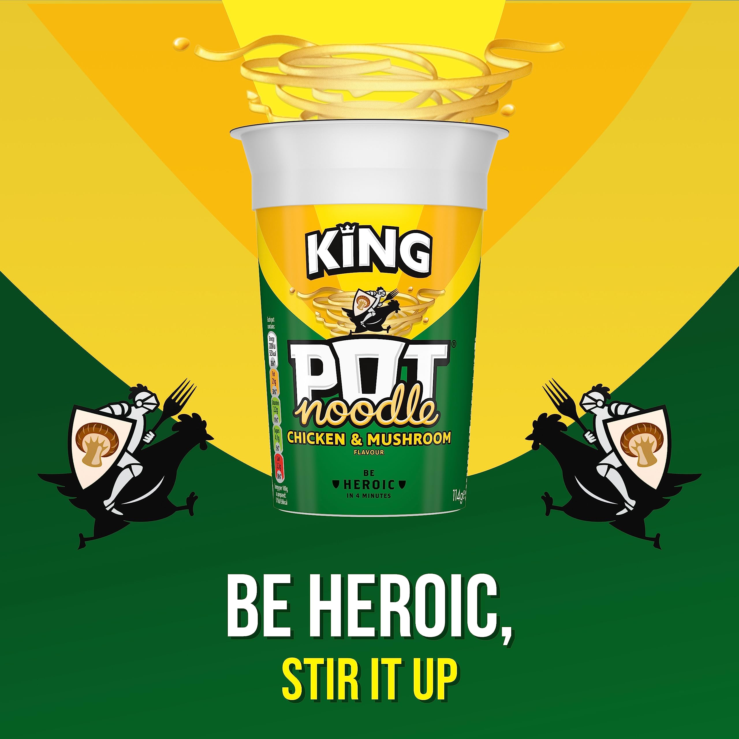 Pot Noodle King Chicken & Mushroom Flavour Instant Noodles, 12 x 114g Pots 9