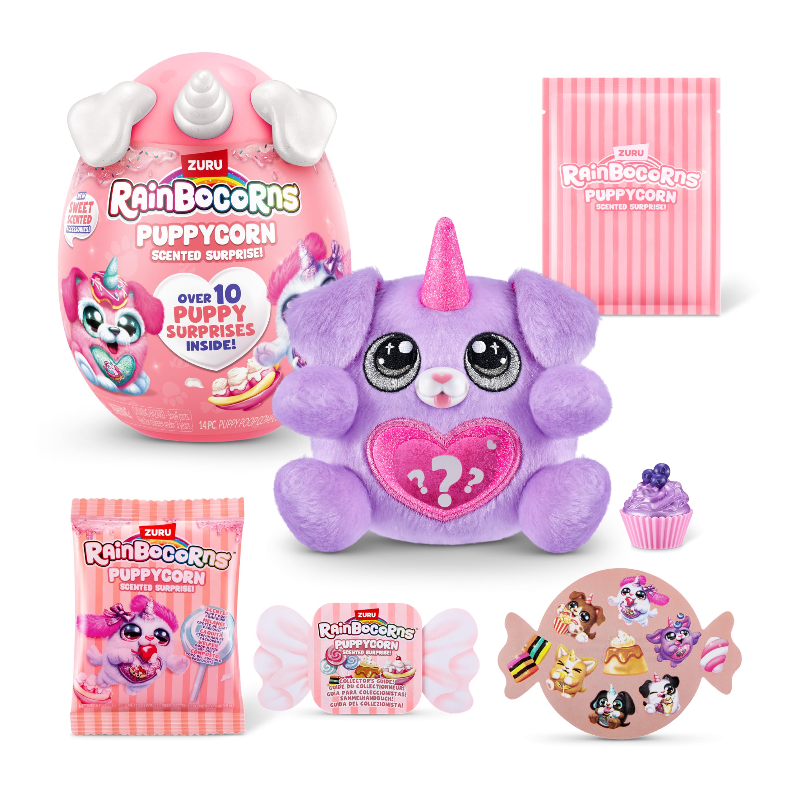 Rainbocorns ZURU Puppycorn Scent Surprise - Hound Dog Plush with Scented Accessories & Stickers 8