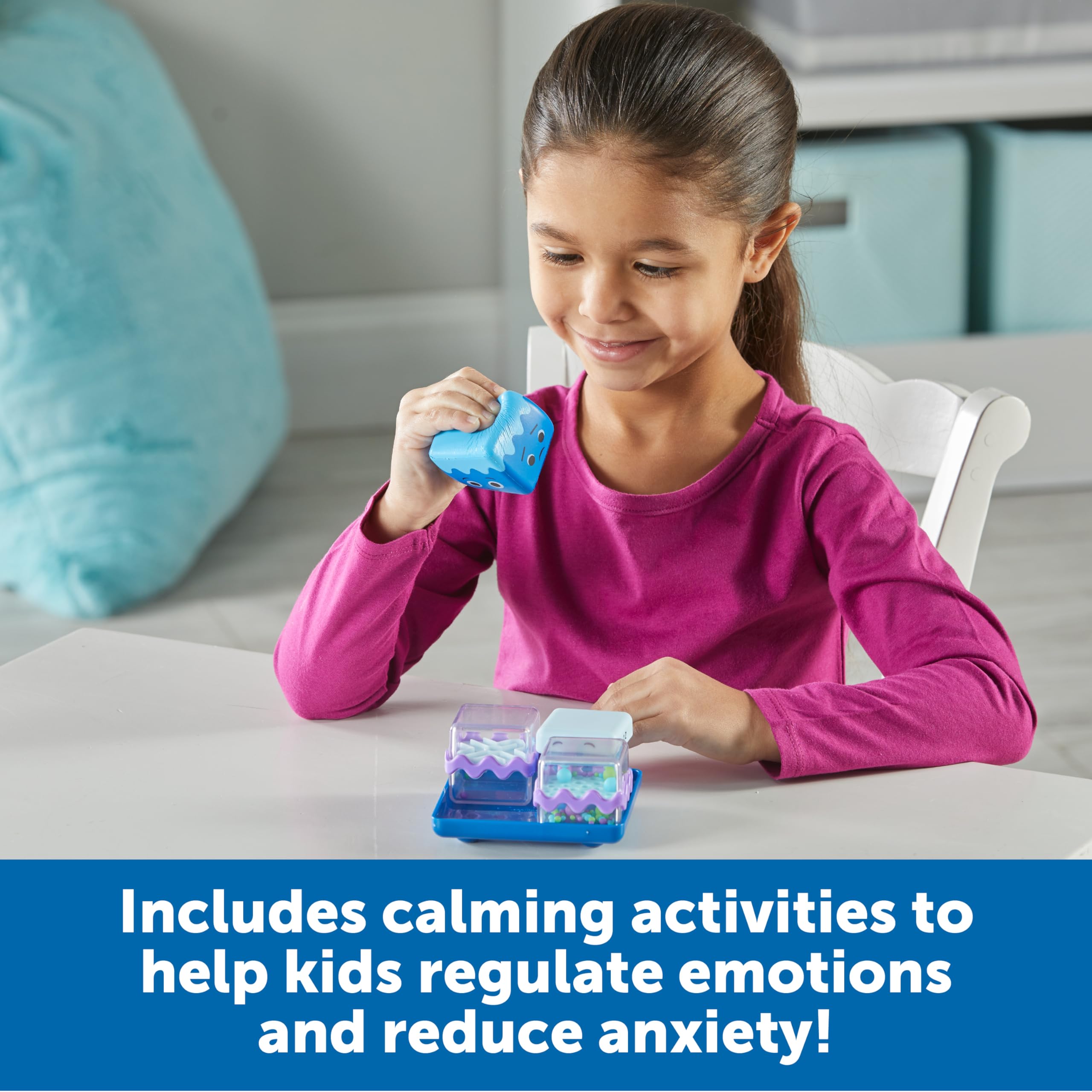Learning Resources Cool Down Cubes Sensory Fidget Toy Pack - 4 Fidget Actions | Ages 4+ | Multicolor