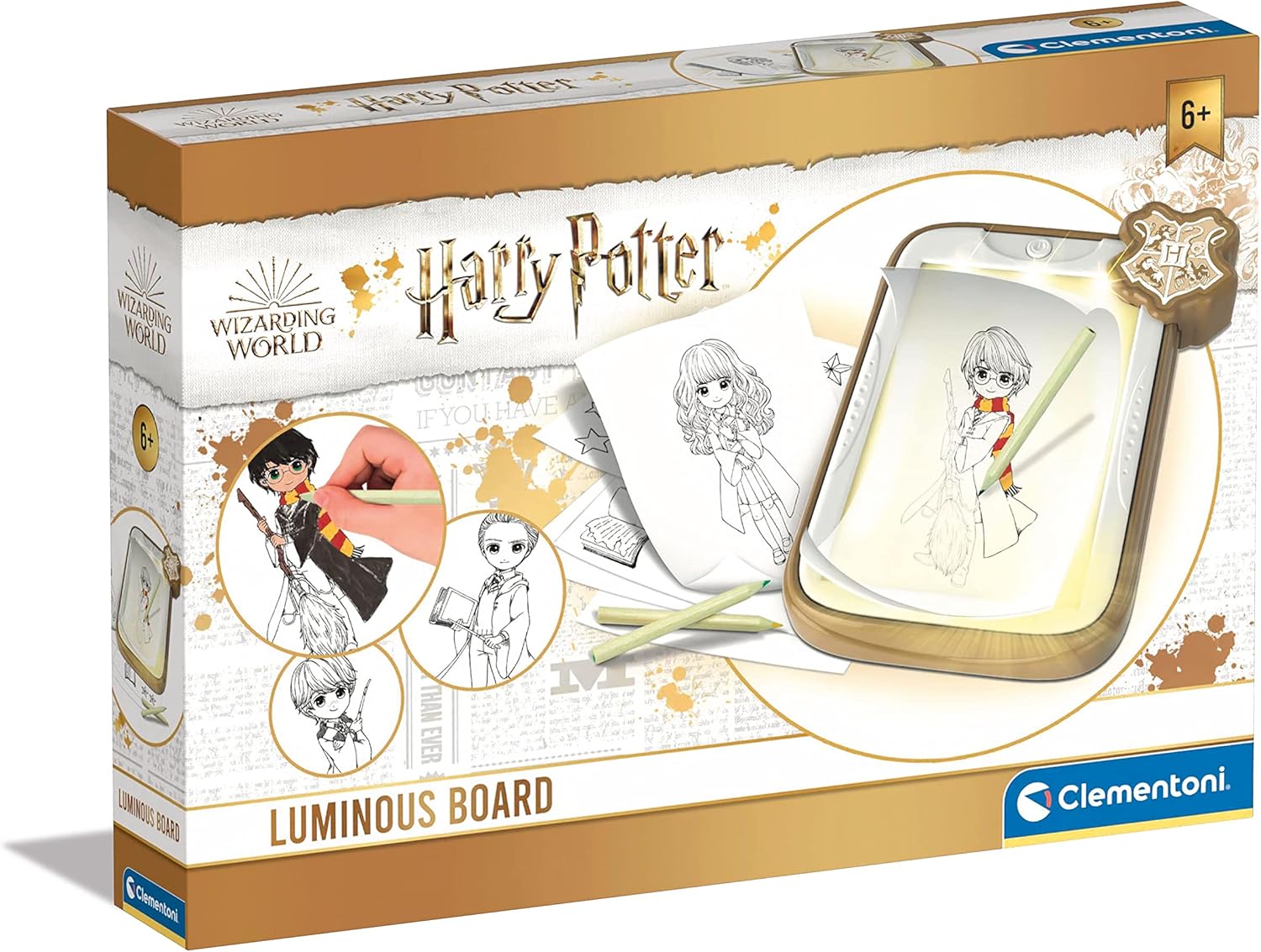 Clementoni Luminous Harry Potter Drawing Board - Trace & Create Magic Scenes for Kids 7+