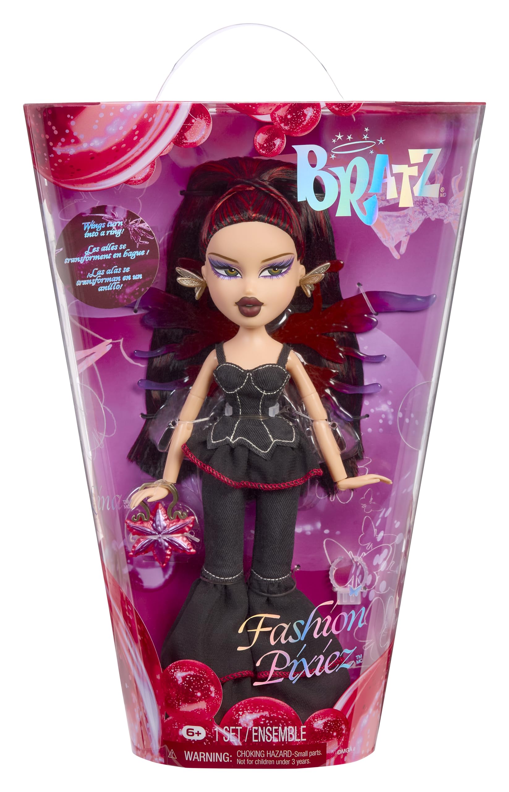 Bratz Fashion Pixiez Lina - Collectible Fantasy Doll with Transformable Wings and Fashion Accessories