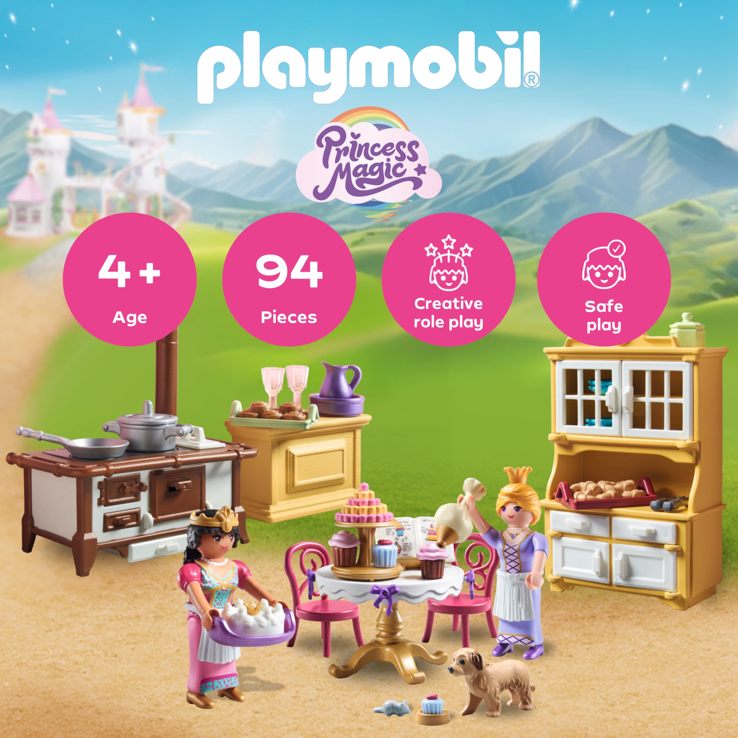 PLAYMOBIL Princess Magic Royal Kitchen Playset - Baking & Imaginative Role Play for Ages 4-10 3