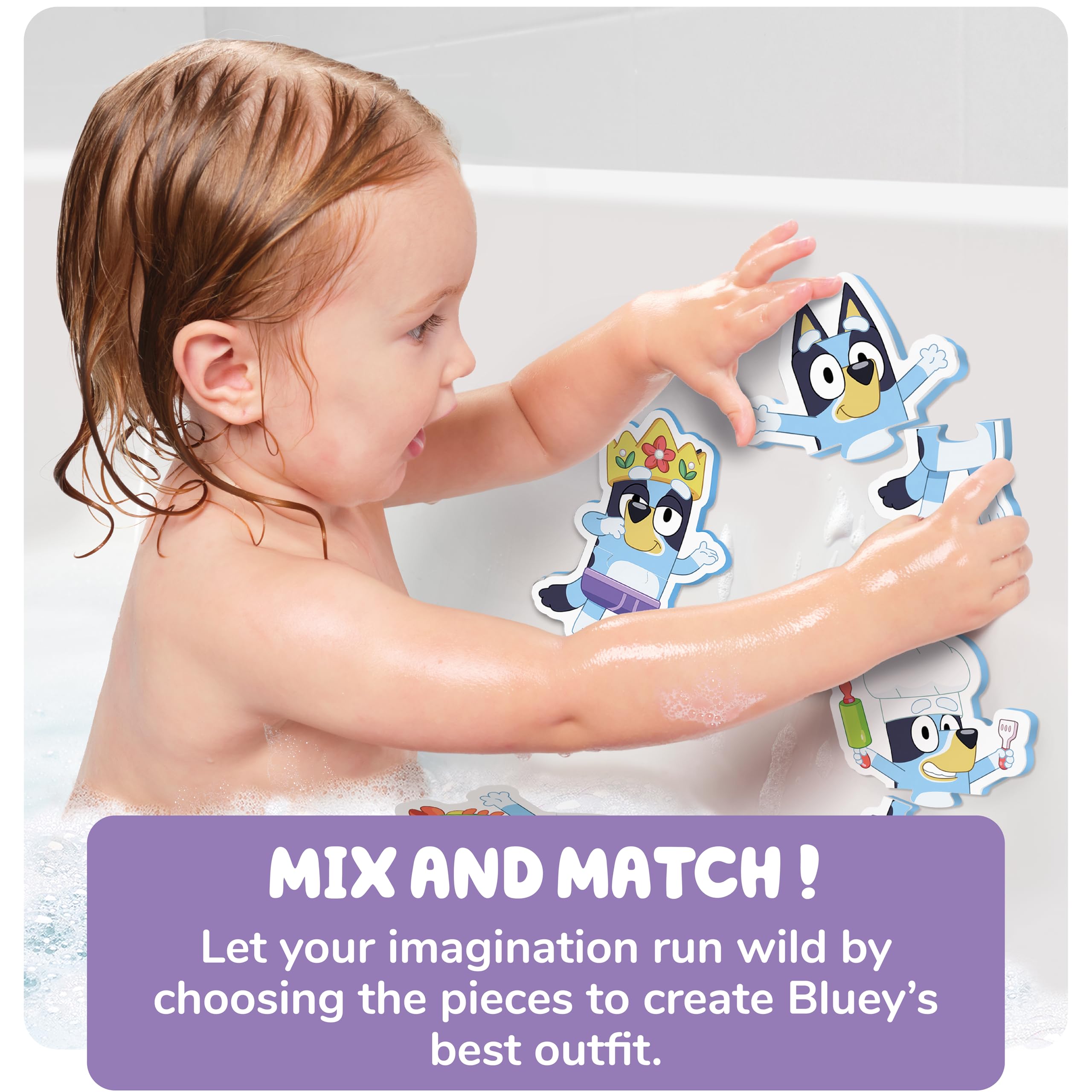 Toomies Bluey Bath Puzzle - 8-Piece Foam Jigsaw Set | Ages 18+ Months 2