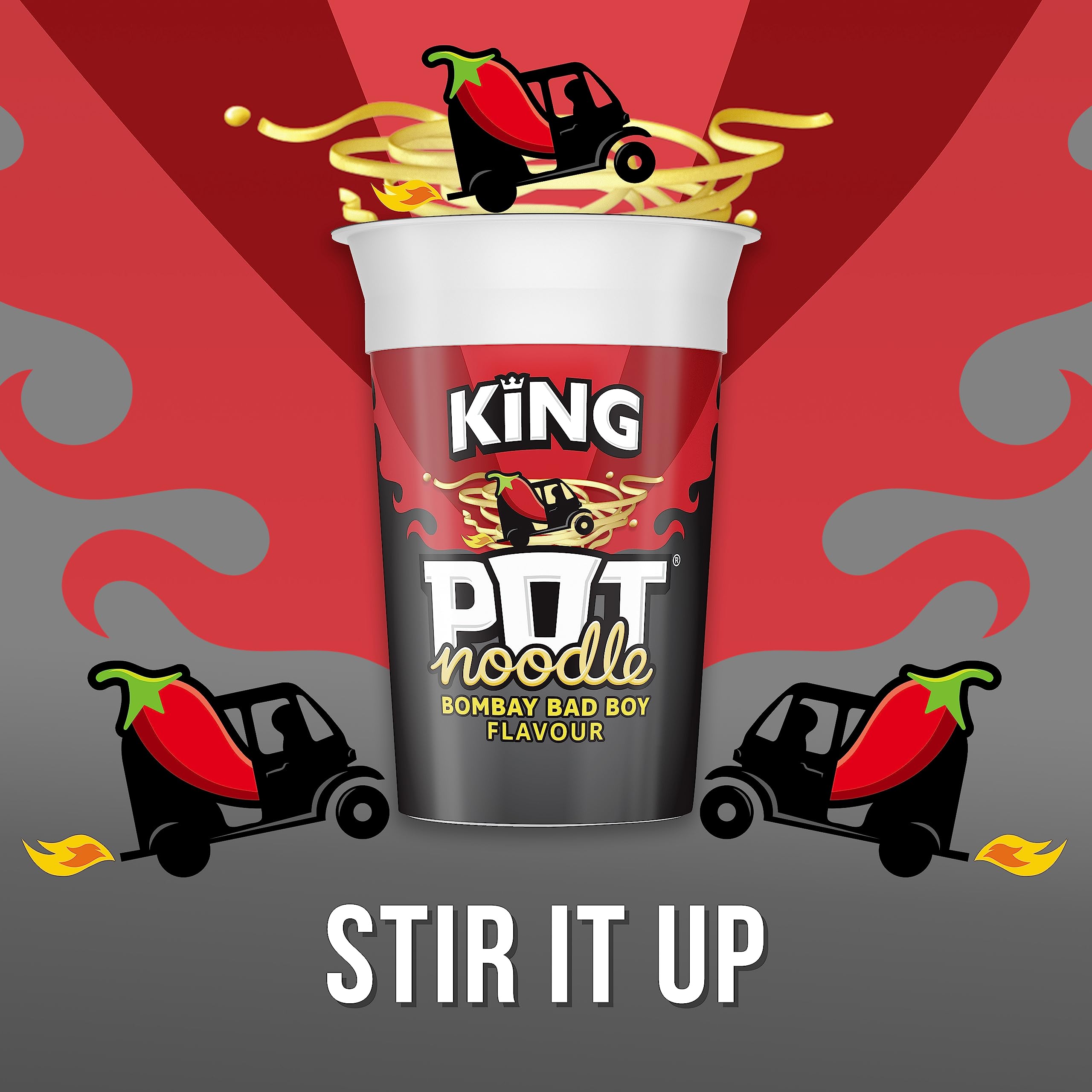 Pot Noodle Bombay Bad Boy King Pot Vegetarian Instant Noodles, 114g 2