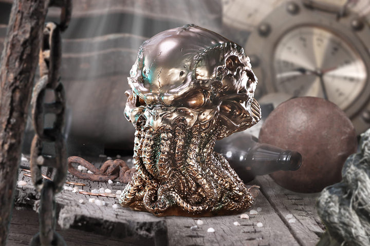 Nemesis Now Horror Skull Ornament, Bronze Cthulhu, 20cm