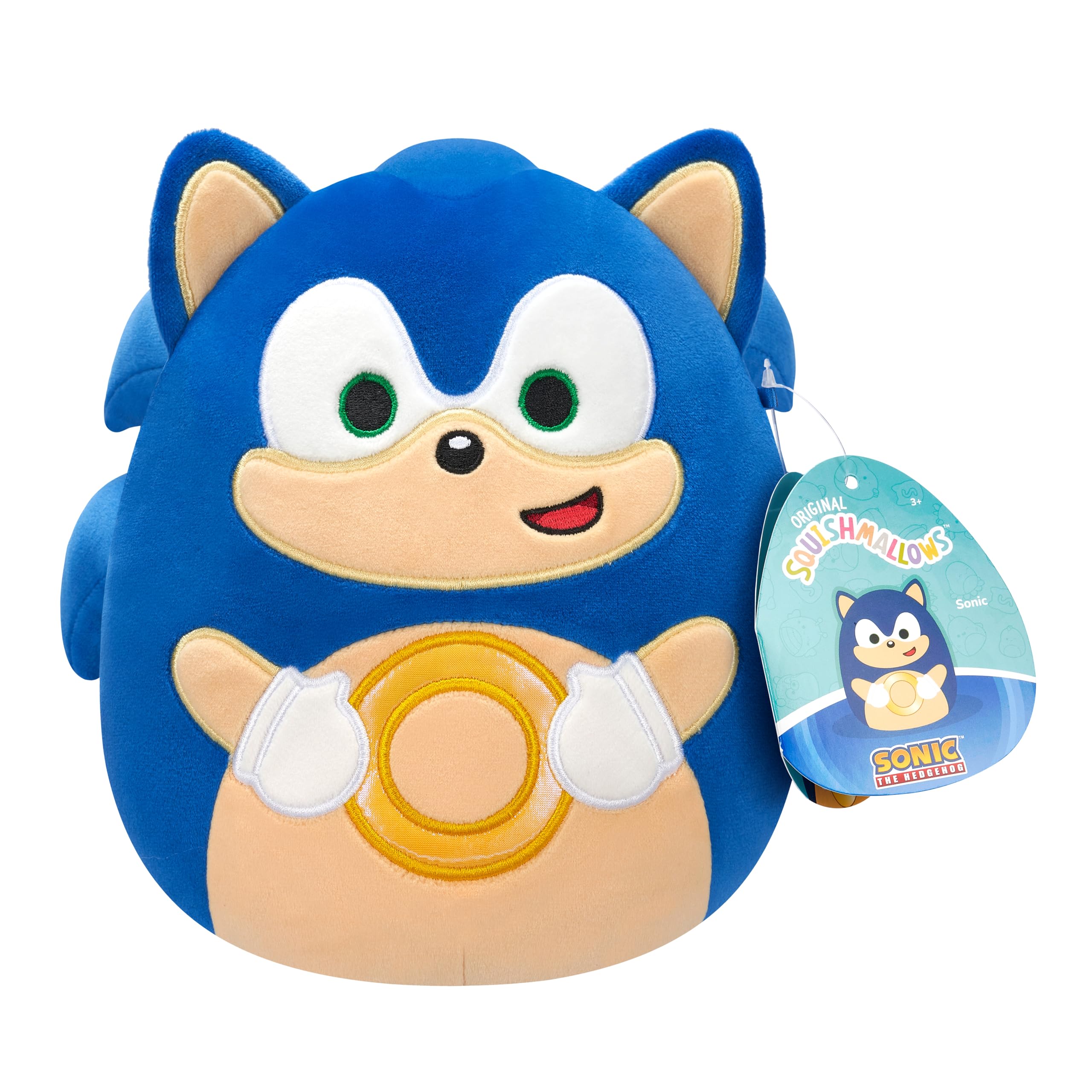 Squishmallows 8-inch Sonic the Hedgehog Plush - Holding Gold Rings, Official SEGA Licensed 3