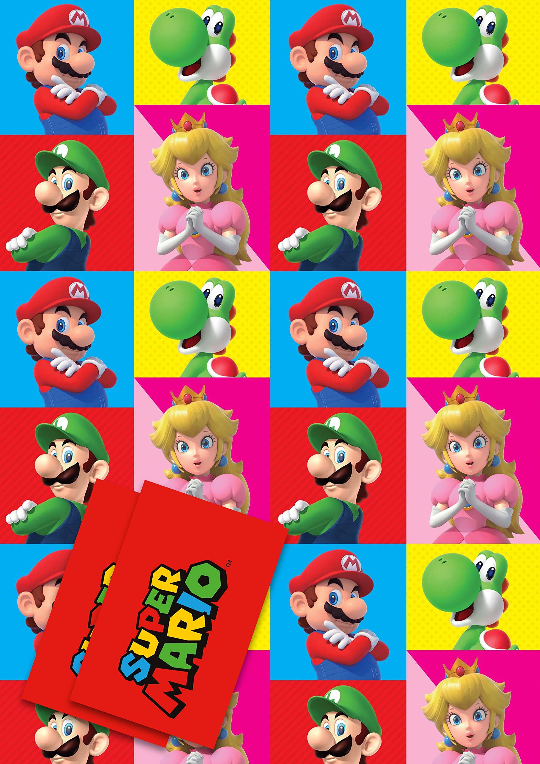 Danilo Promotions LTD Super Mario Gift Wrap - 2 Sheets, 2 Tags | 70cm x 50cm