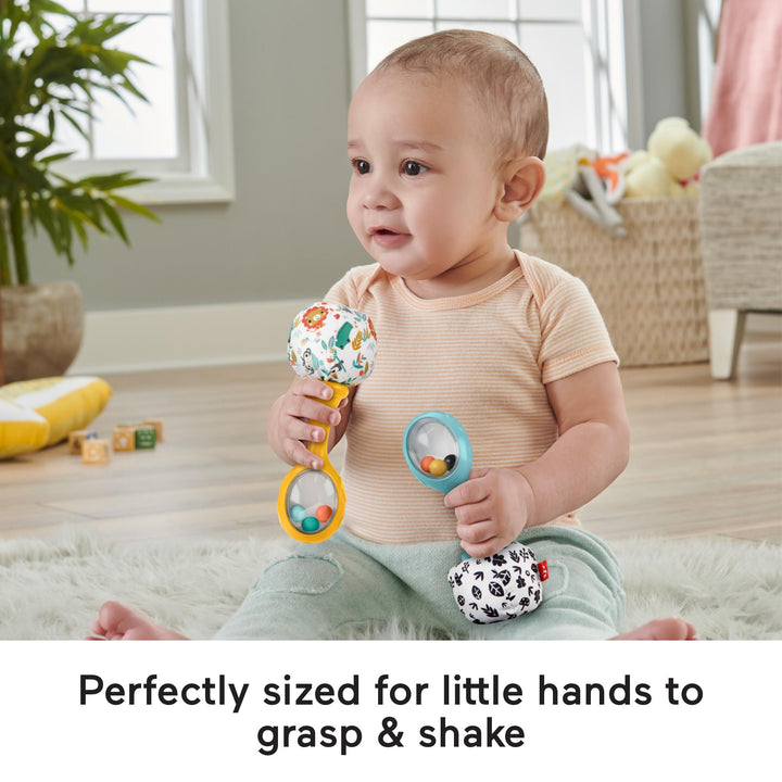 Fisher-Price Rattle 'n Rock Maracas - Sensory Rattles for Babies 3 Months+