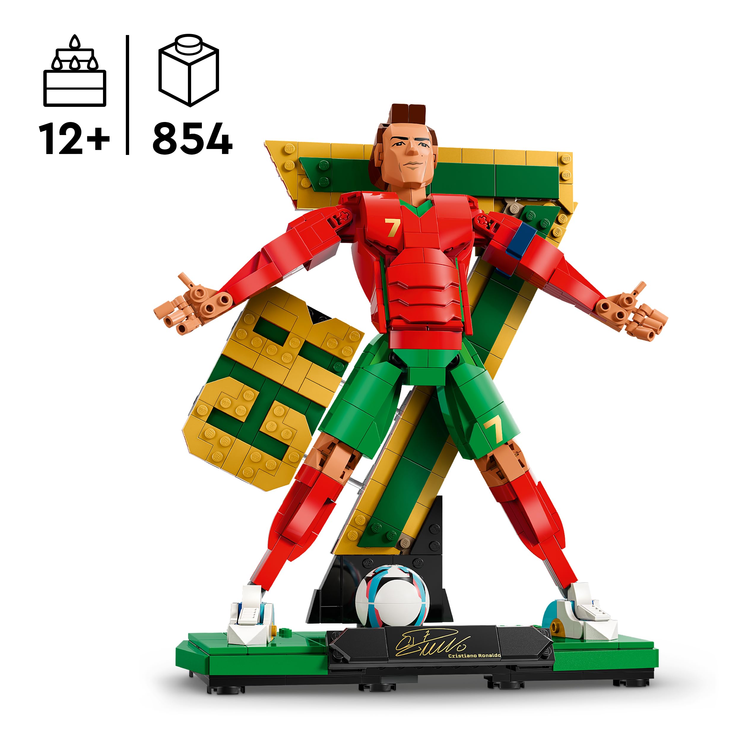 LEGO Editions 43016 Cristiano Ronaldo Football Legend Building Set | Age 12+ | 3D Display Model 2
