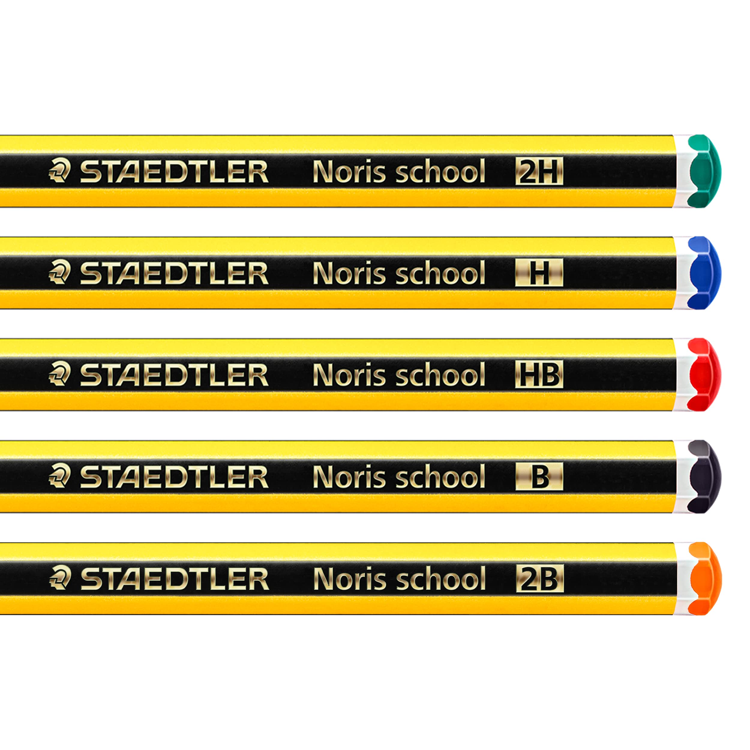 STAEDTLER Noris Graphite Pencils - Assorted Degrees (2B, B, HB, H, 2H) | Pack of 5