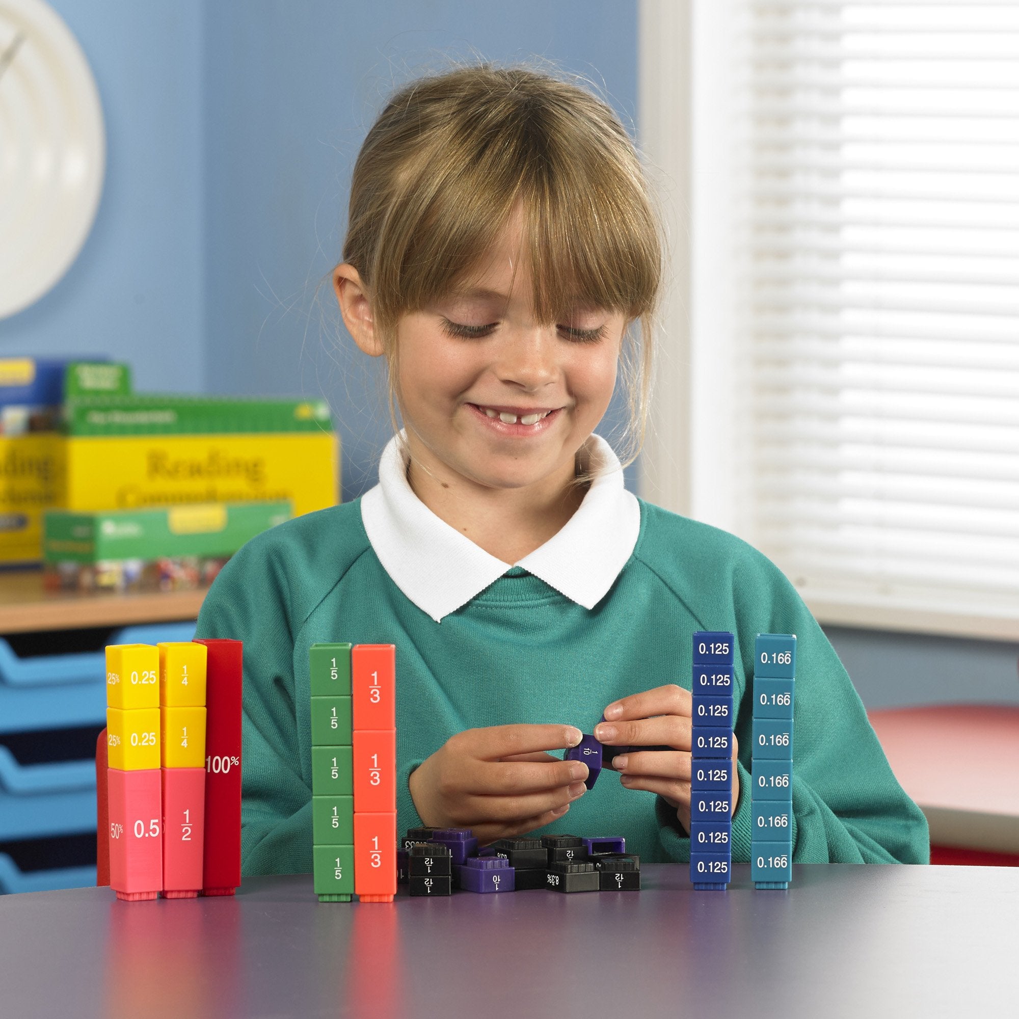 Learning Resources Fraction Tower Equivalency Cubes - 51-Piece Educational Set for Ages 6+ 3