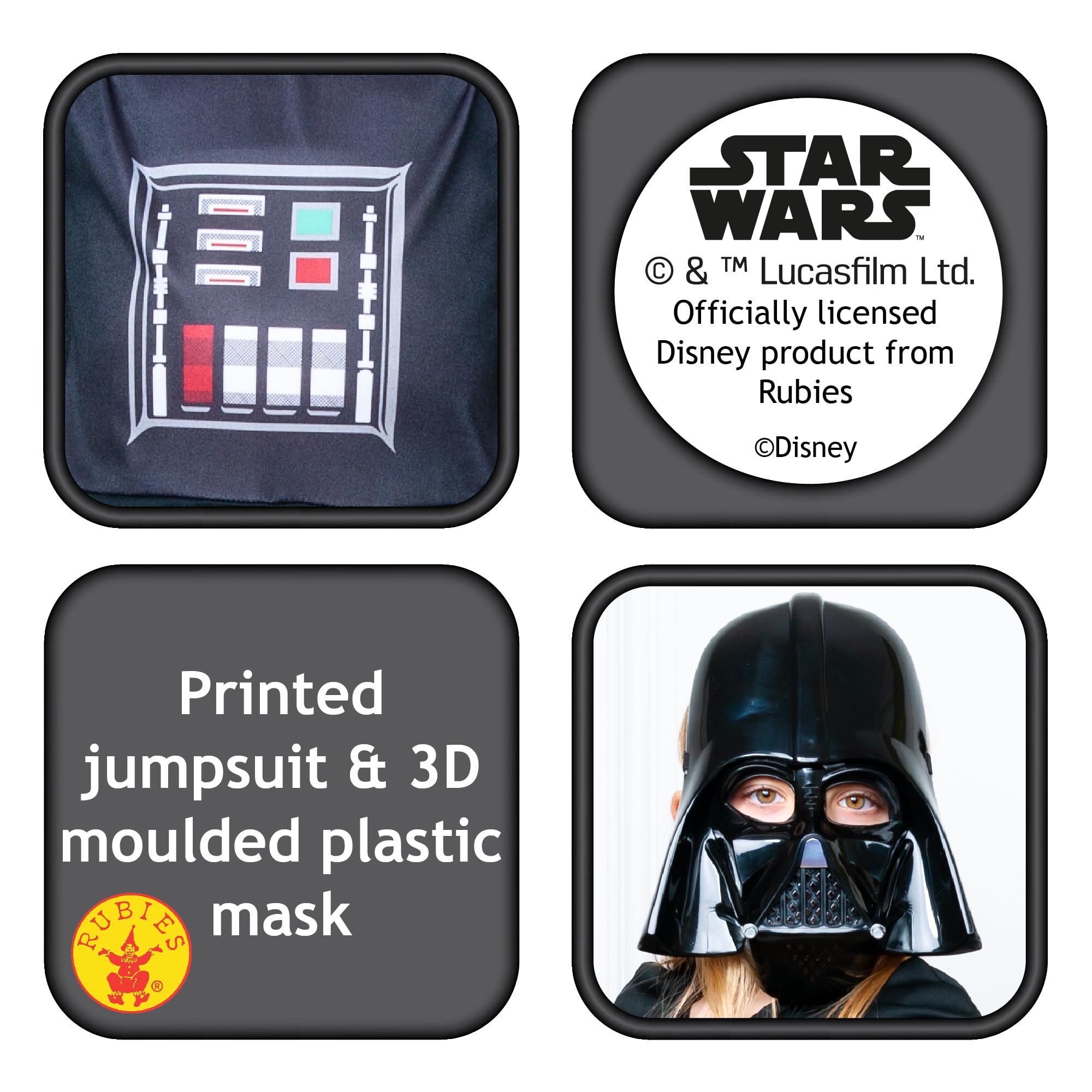Rubies Official Disney Star Wars Darth Vader Classic Child Costume | Sizes S-XL 2