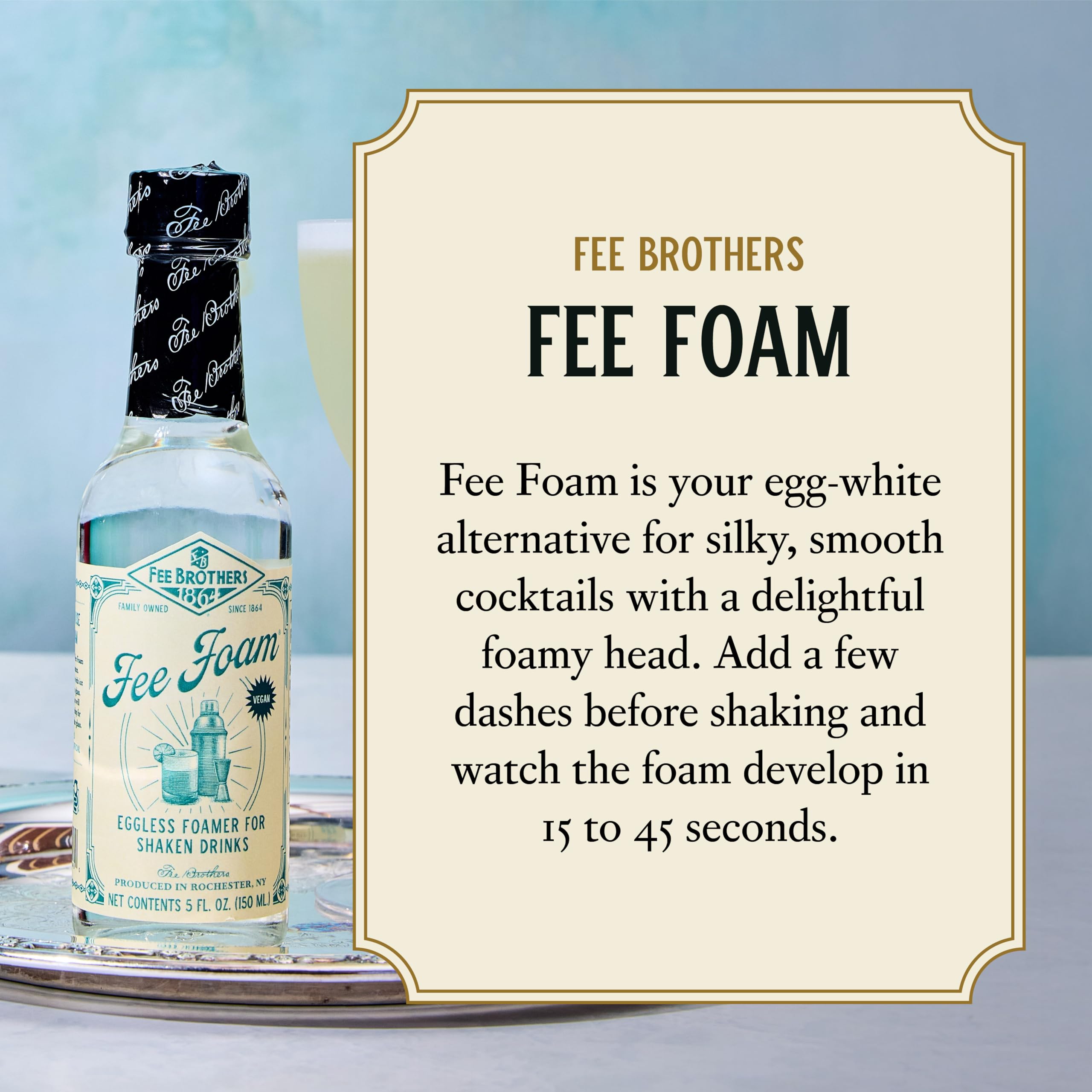 Fee Brothers Fee Foam Bitters - Premium Cocktail Foamer | 15cl | Egg-White Substitute 5