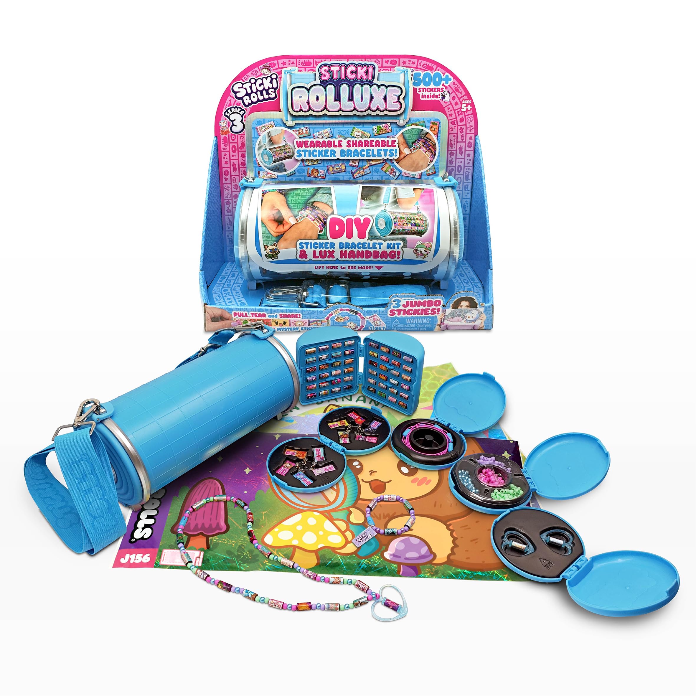 STICKI ROLLS Sticki Rolluxe S3 - Handbag Carry Case & Jewellery Craft Kit | Ages 5+ 1