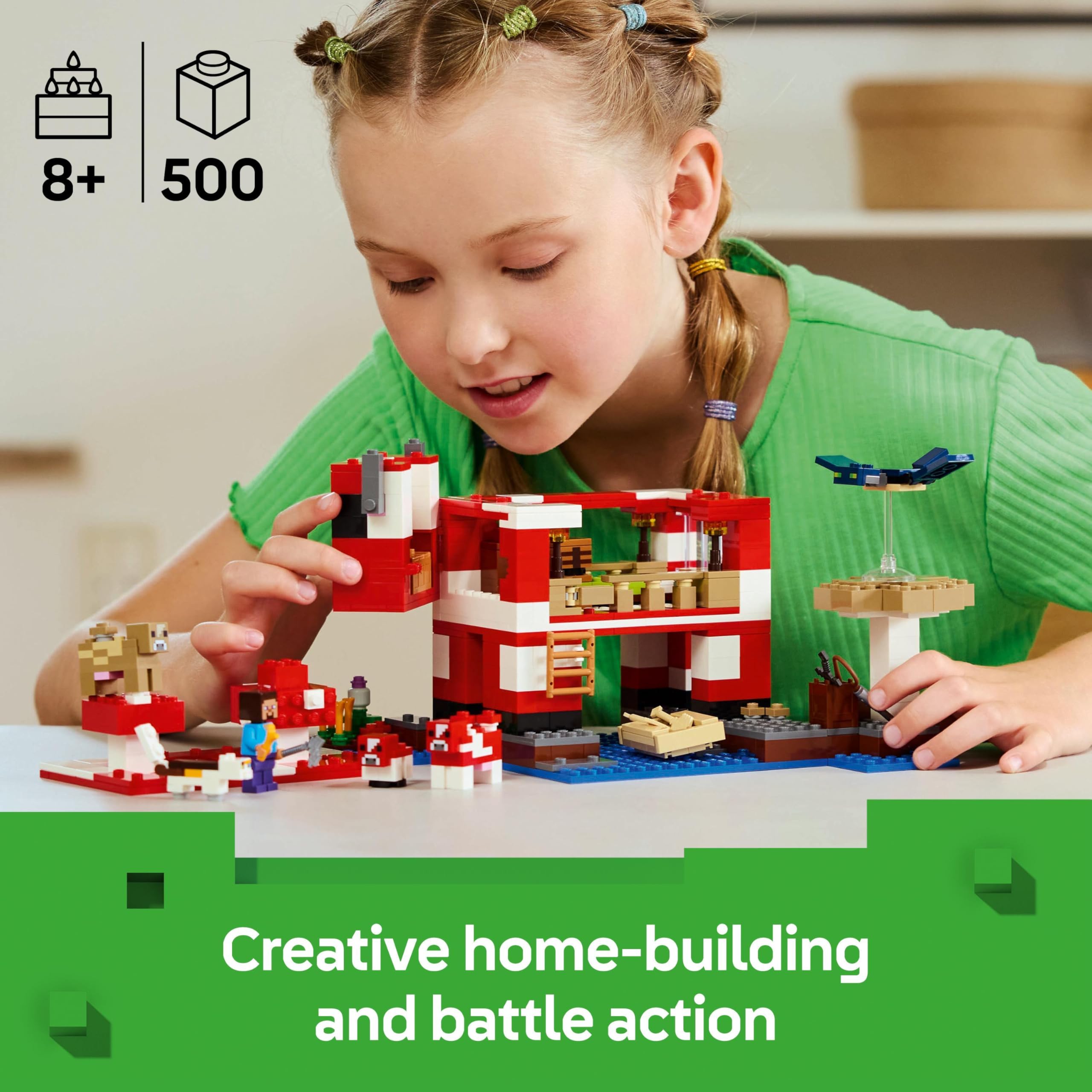 LEGO Minecraft The Mooshroom House Island Building Set - 500-Piece Playset for Ages 8+ 4