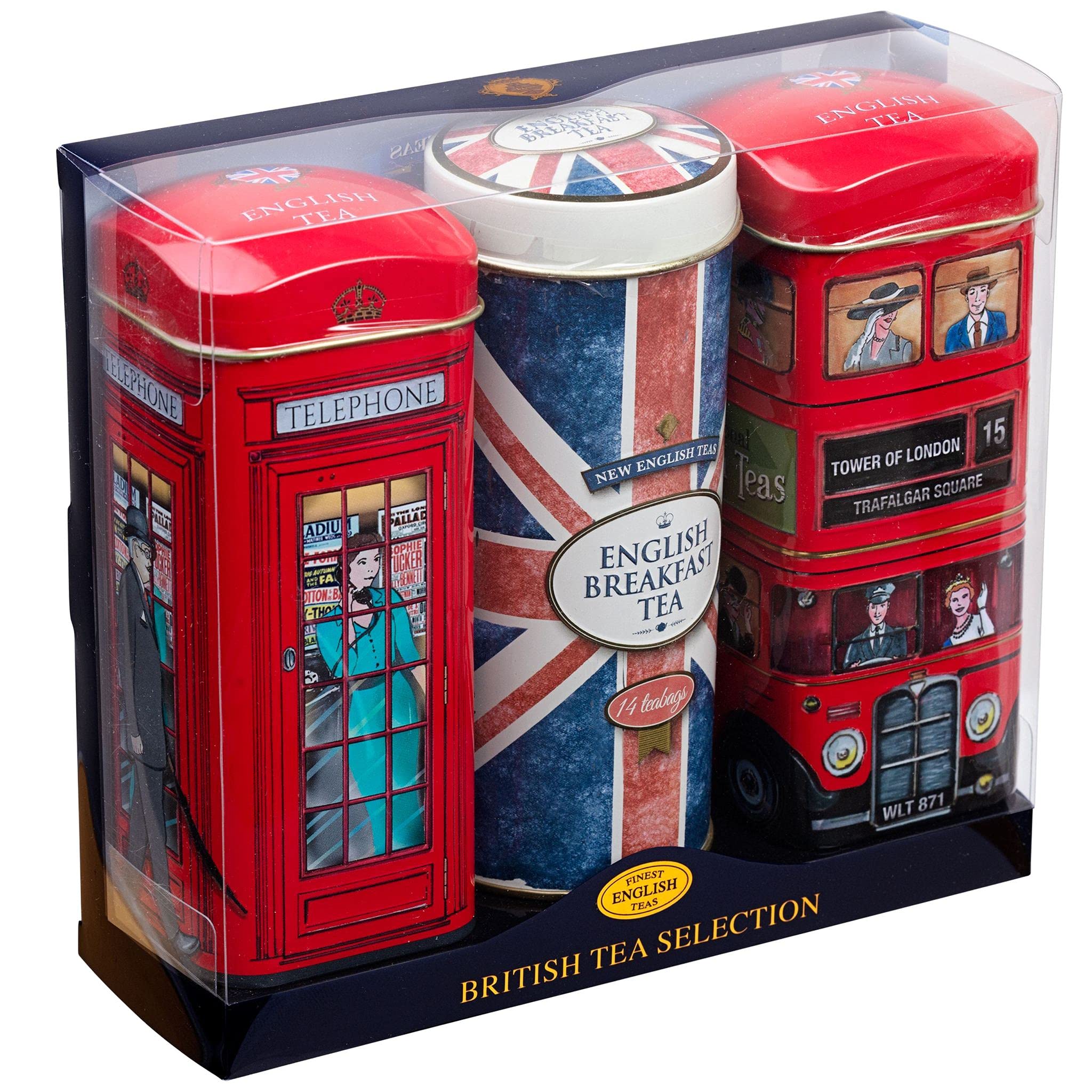 Heritage Tea Selection Triple Tin Gift Pack - 42 Teabags (Bus, Big Ben, Telephone Box) 1