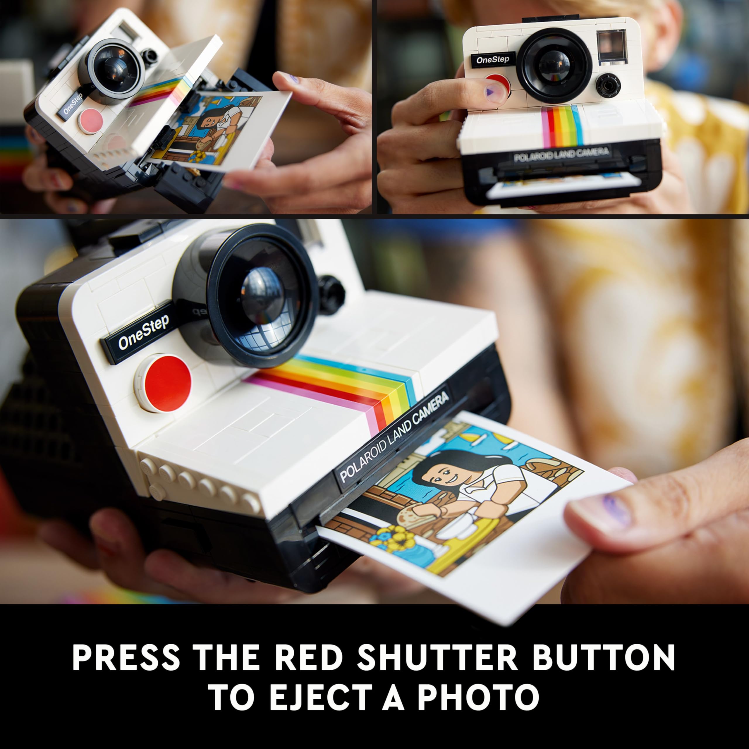 LEGO Ideas Polaroid OneStep SX-70 Camera Model Kit - Buildable Vintage Camera for Adults 10